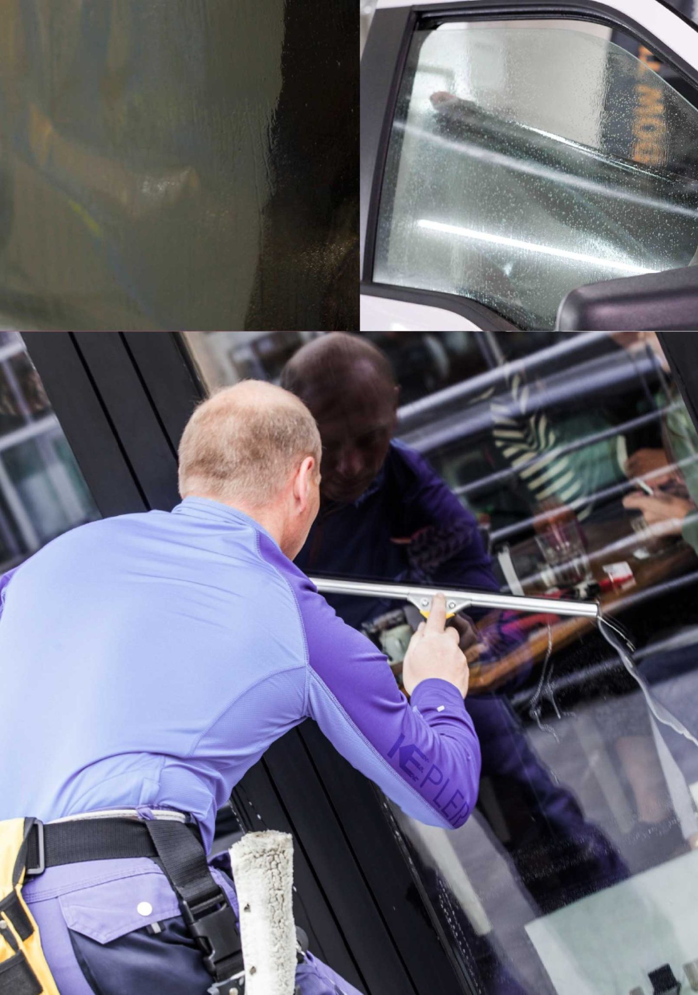 Kepler Professional Applying Anti-Graffiti Window Film to a Elizabethport Shop Front
