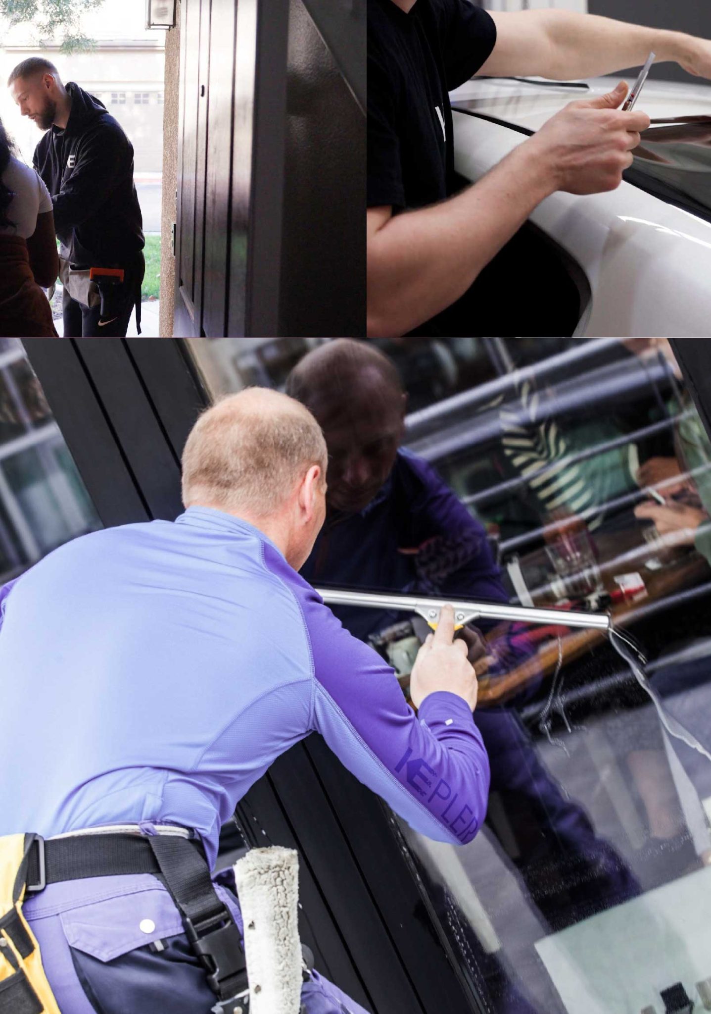 Kepler Professional Applying Anti-Graffiti Window Film to a Mahwah Shop Front