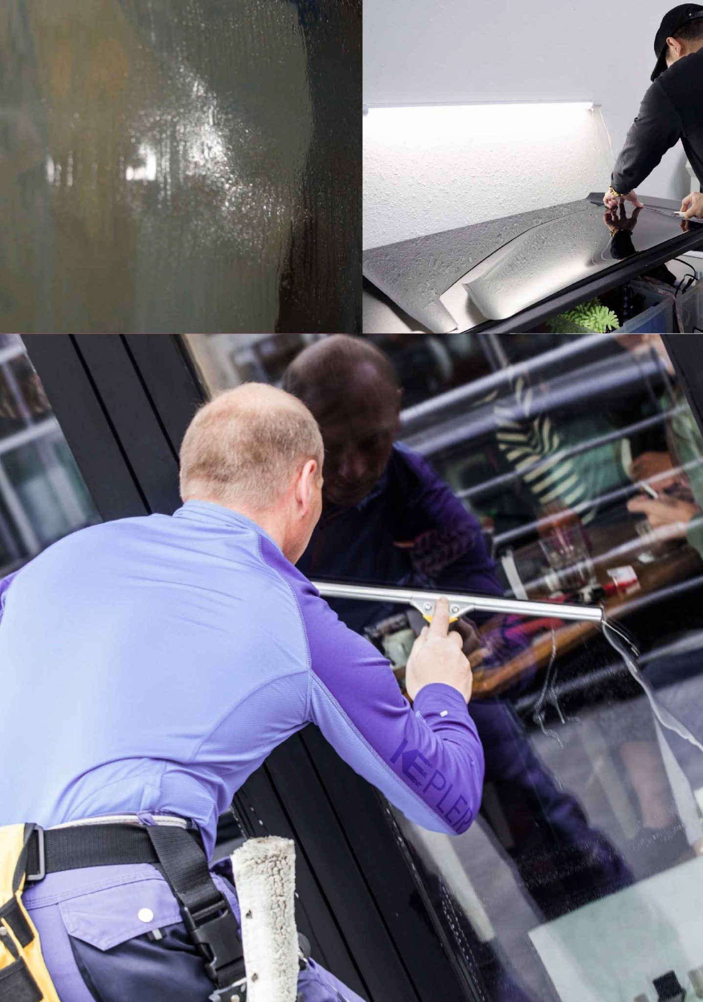 Kepler Professional Applying Anti-Graffiti Window Film to a Pompton Plains Shop Front