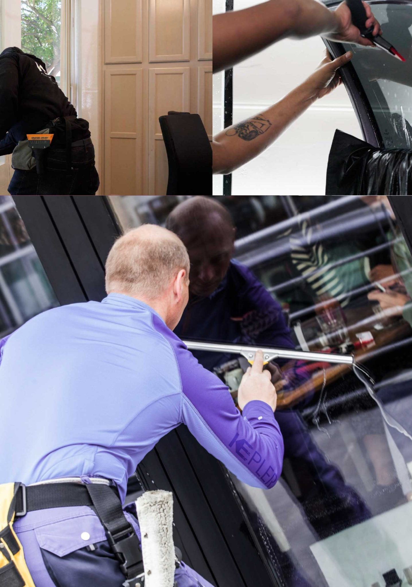 Kepler Professional Applying Anti-Graffiti Window Film to a Hawthorne Shop Front
