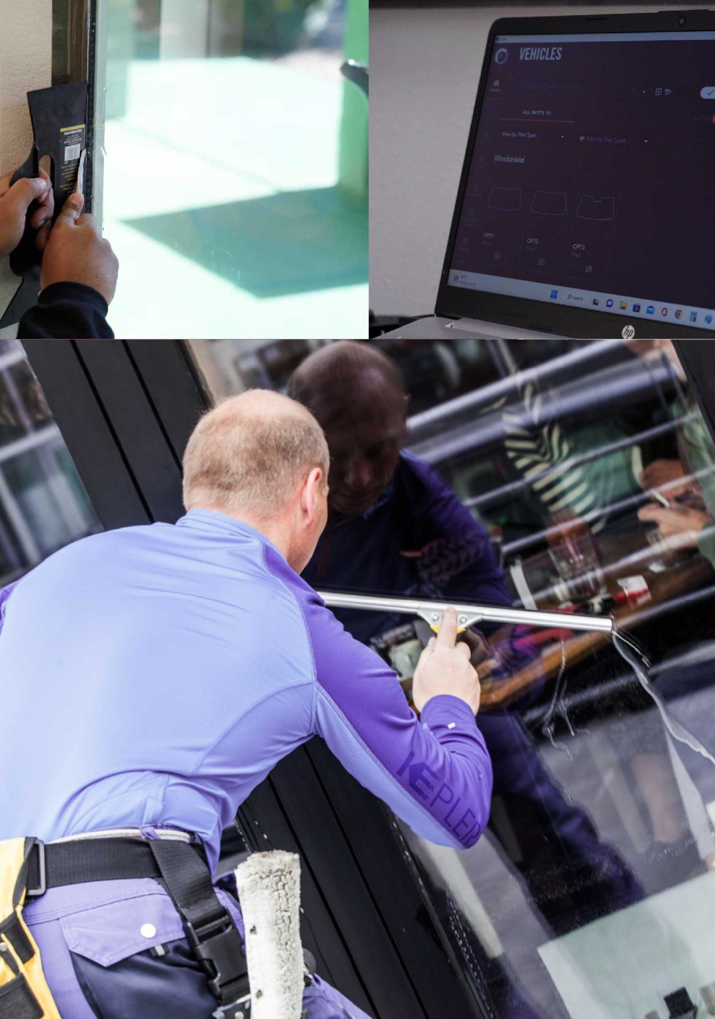 Kepler Expert Applying Anti-Graffiti Window Film to a Palisades Park Shop Front