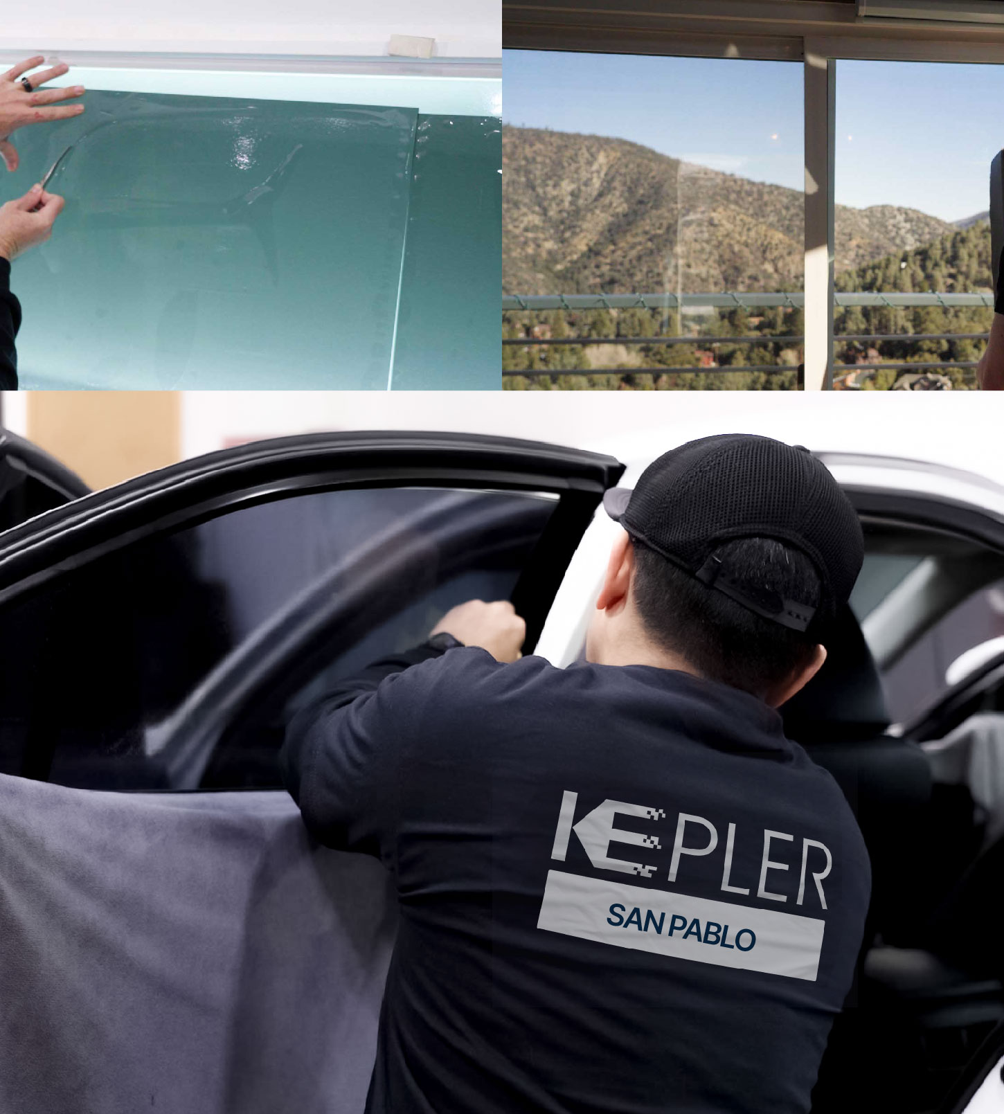 Automotive Window Tinting Expert Applying Film in San Pablo, California