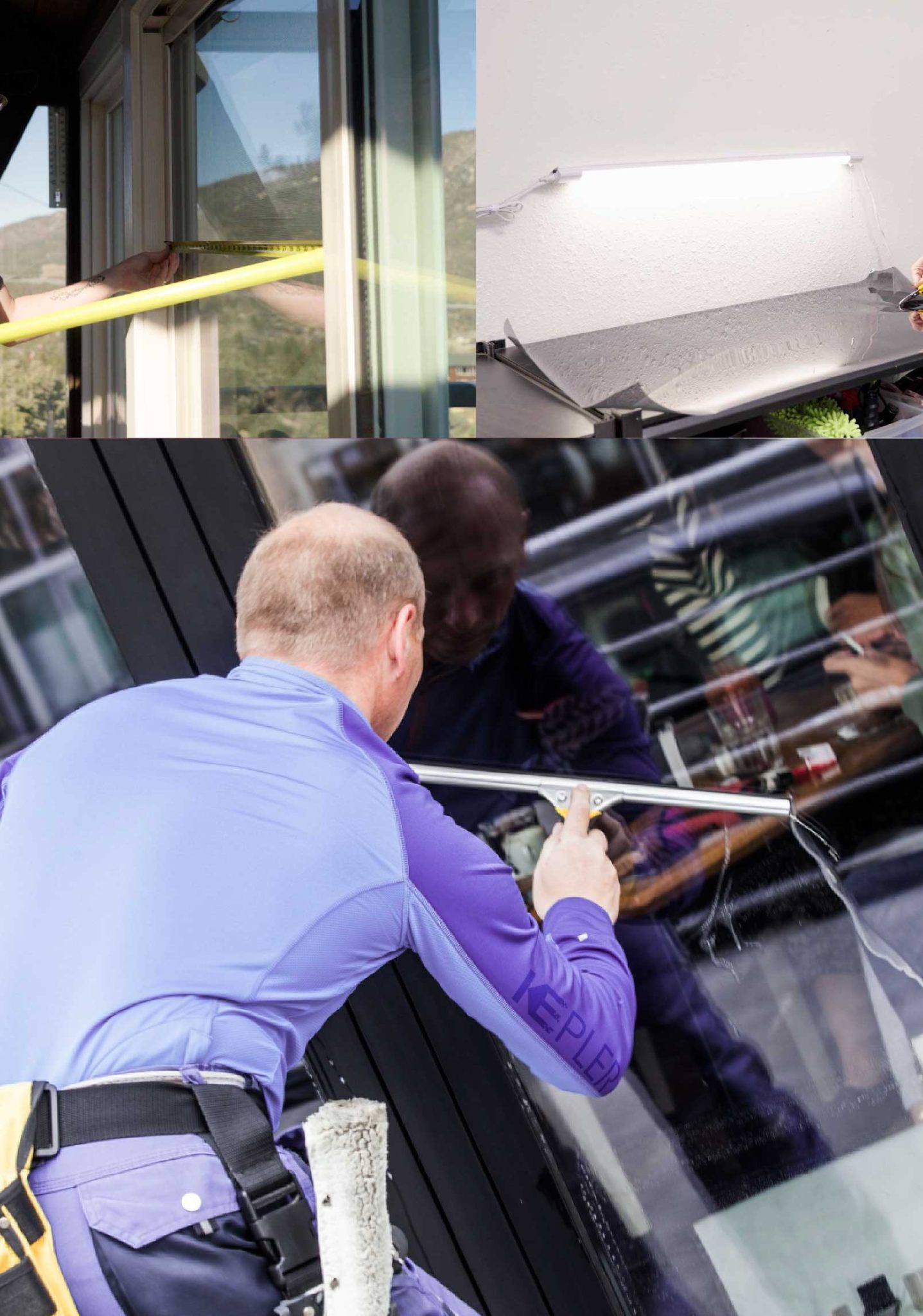Kepler Professional Applying Anti-Graffiti Window Film to a Long Branch Shop Front