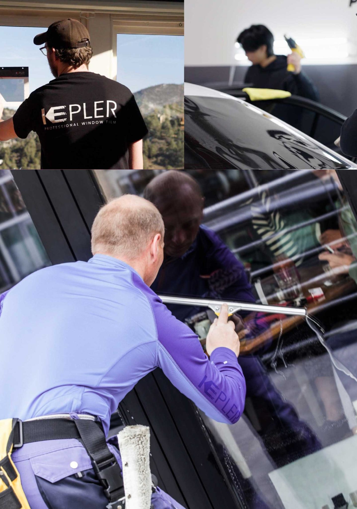 Kepler Professional Applying Anti-Graffiti Window Film to a Randolph Shop Front