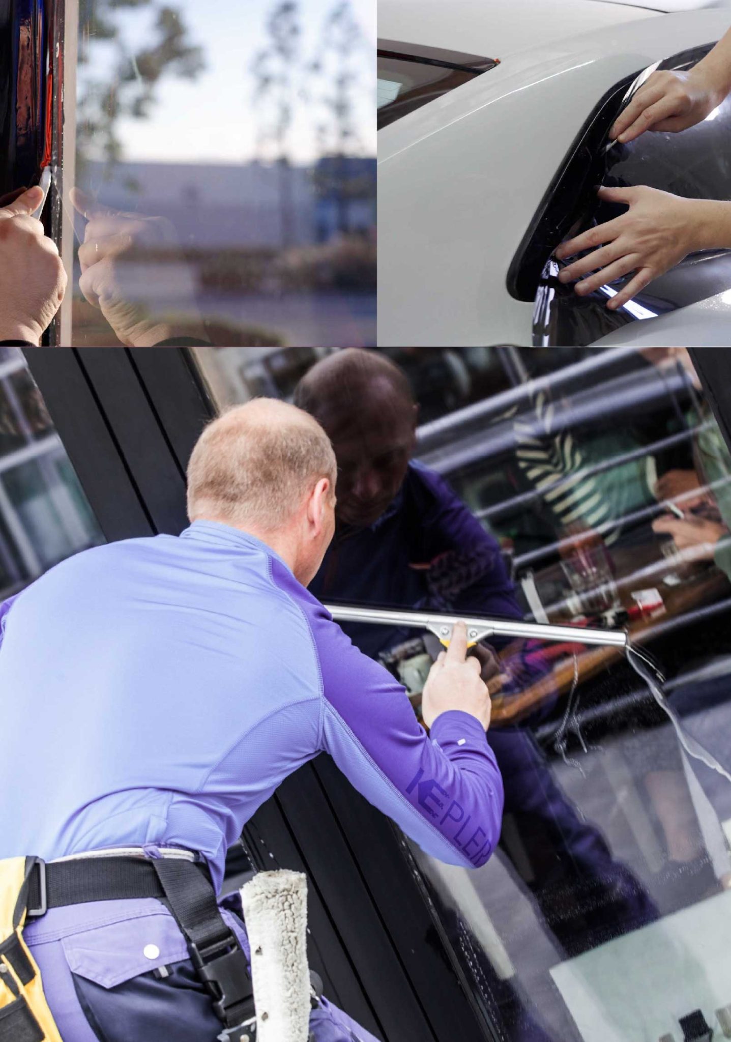 Kepler Skilled Applying Anti-Graffiti Window Film to a Cherry Hill Shop Front