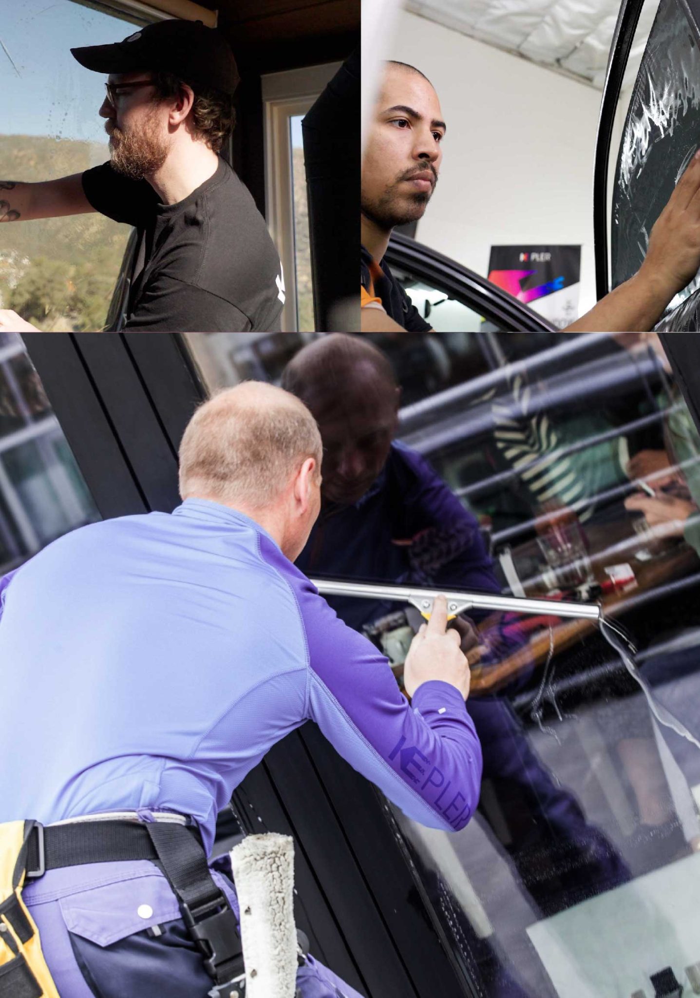 Kepler Professional Applying Anti-Graffiti Window Film to a Moorestown Shop Front