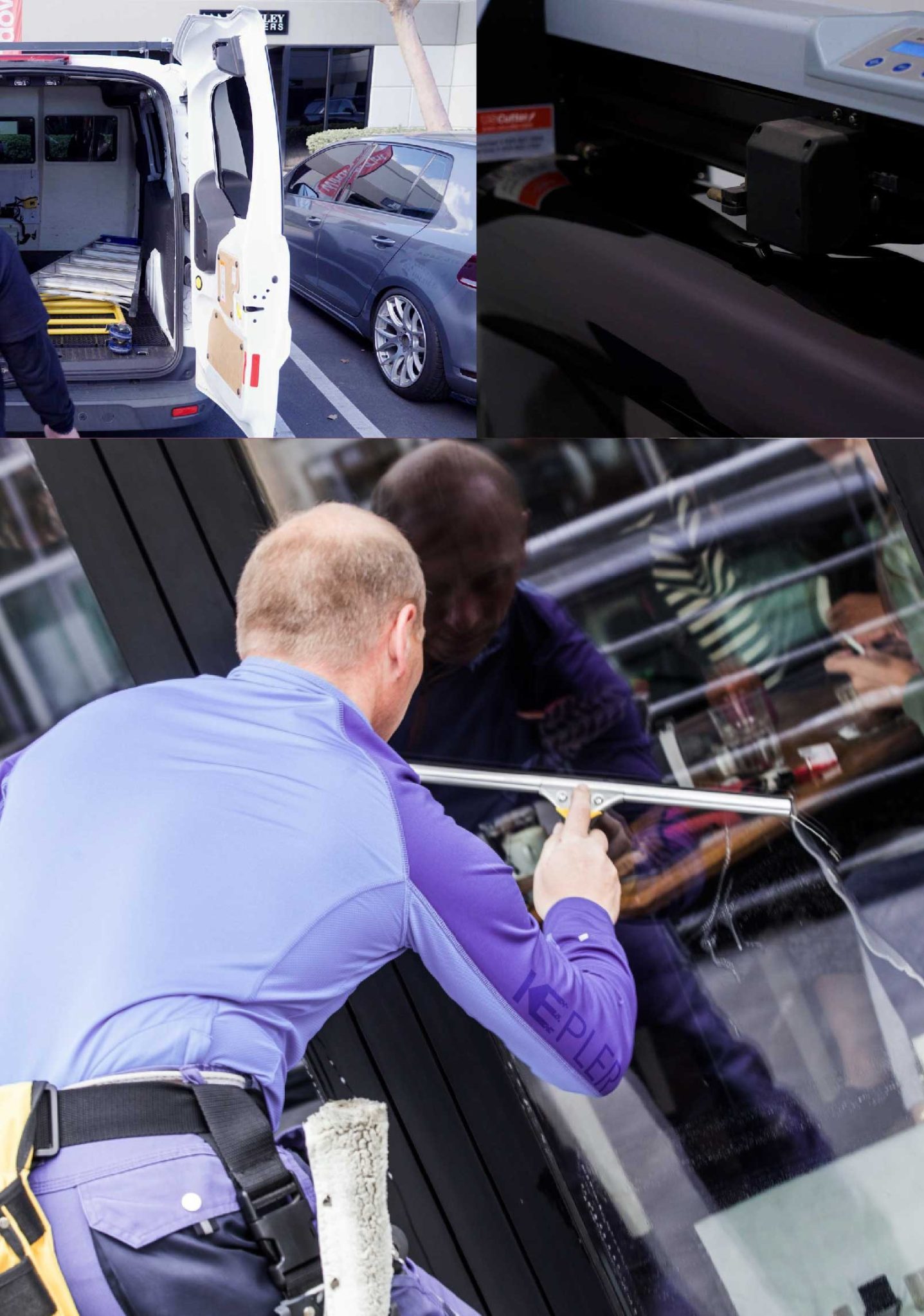 Kepler Expert Applying Anti-Graffiti Window Film to a Bridgeton Shop Front