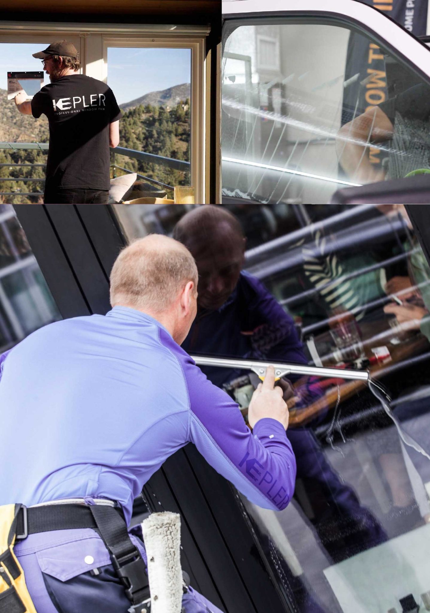 Kepler Skilled Applying Anti-Graffiti Window Film to a Princeton Shop Front