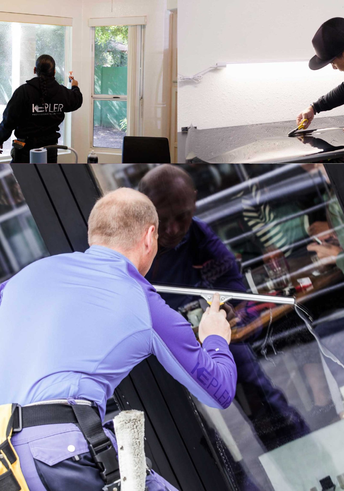Kepler Expert Applying Anti-Graffiti Window Film to a Lakewood Shop Front