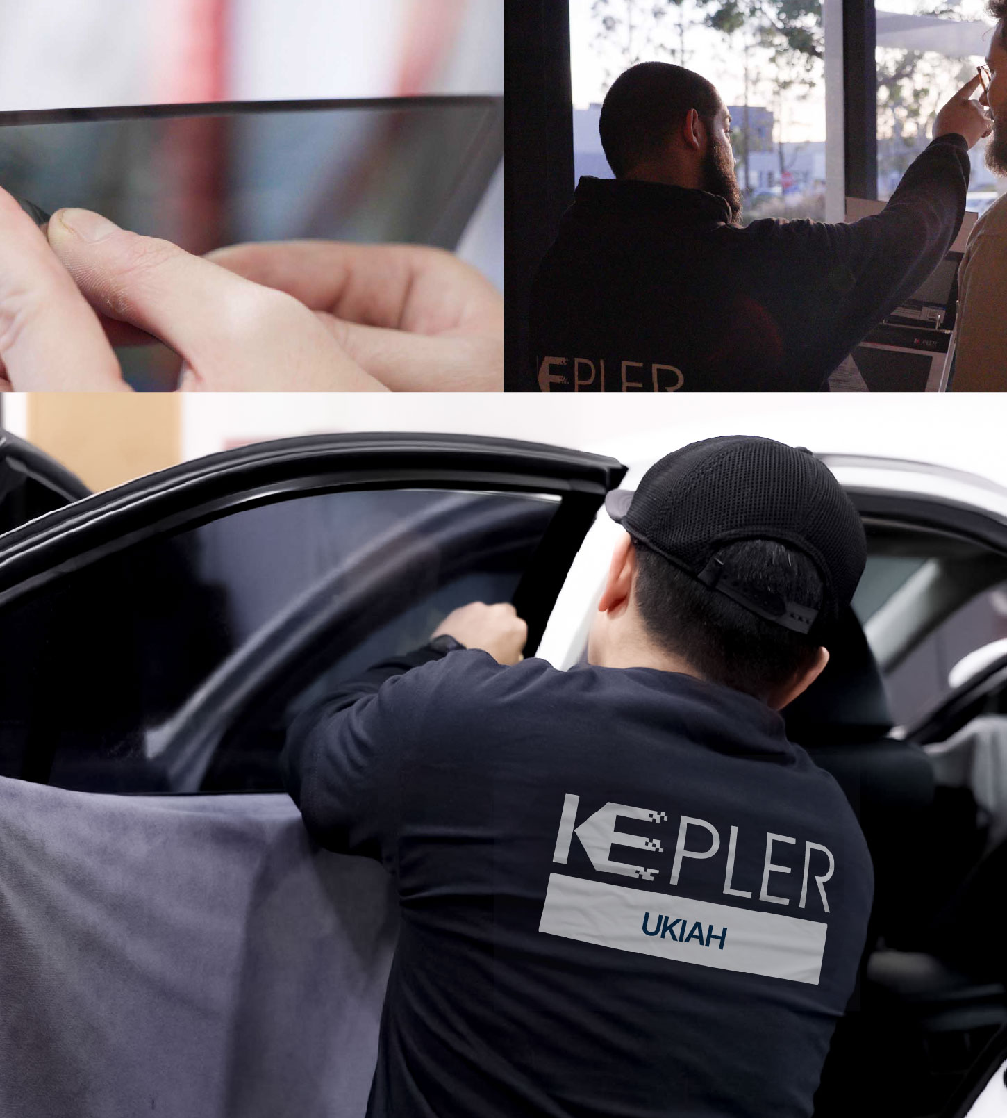 Automotive Window Tinting Expert Applying Film in Ukiah, California