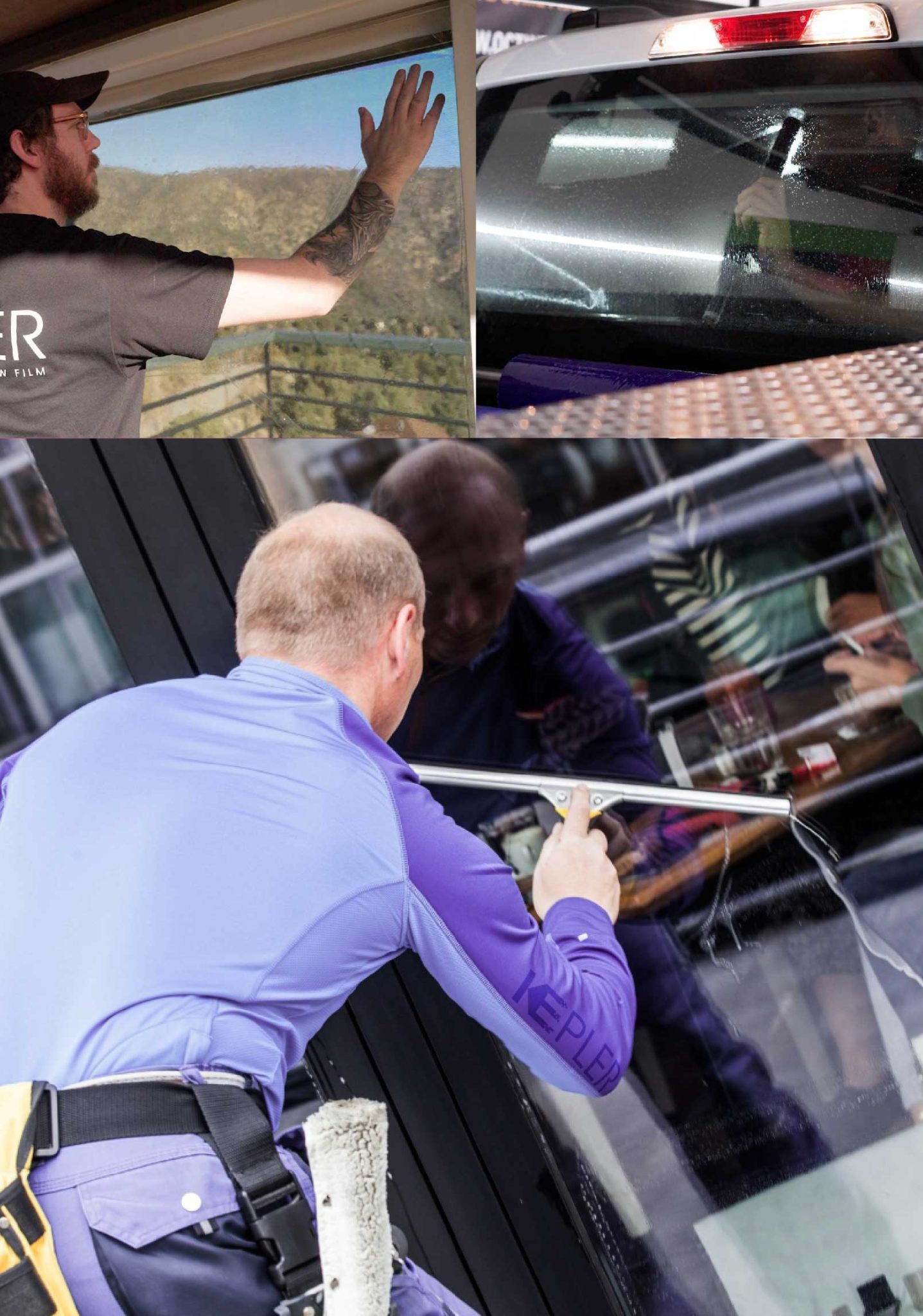 Kepler Skilled Applying Anti-Graffiti Window Film to a Harrison Shop Front