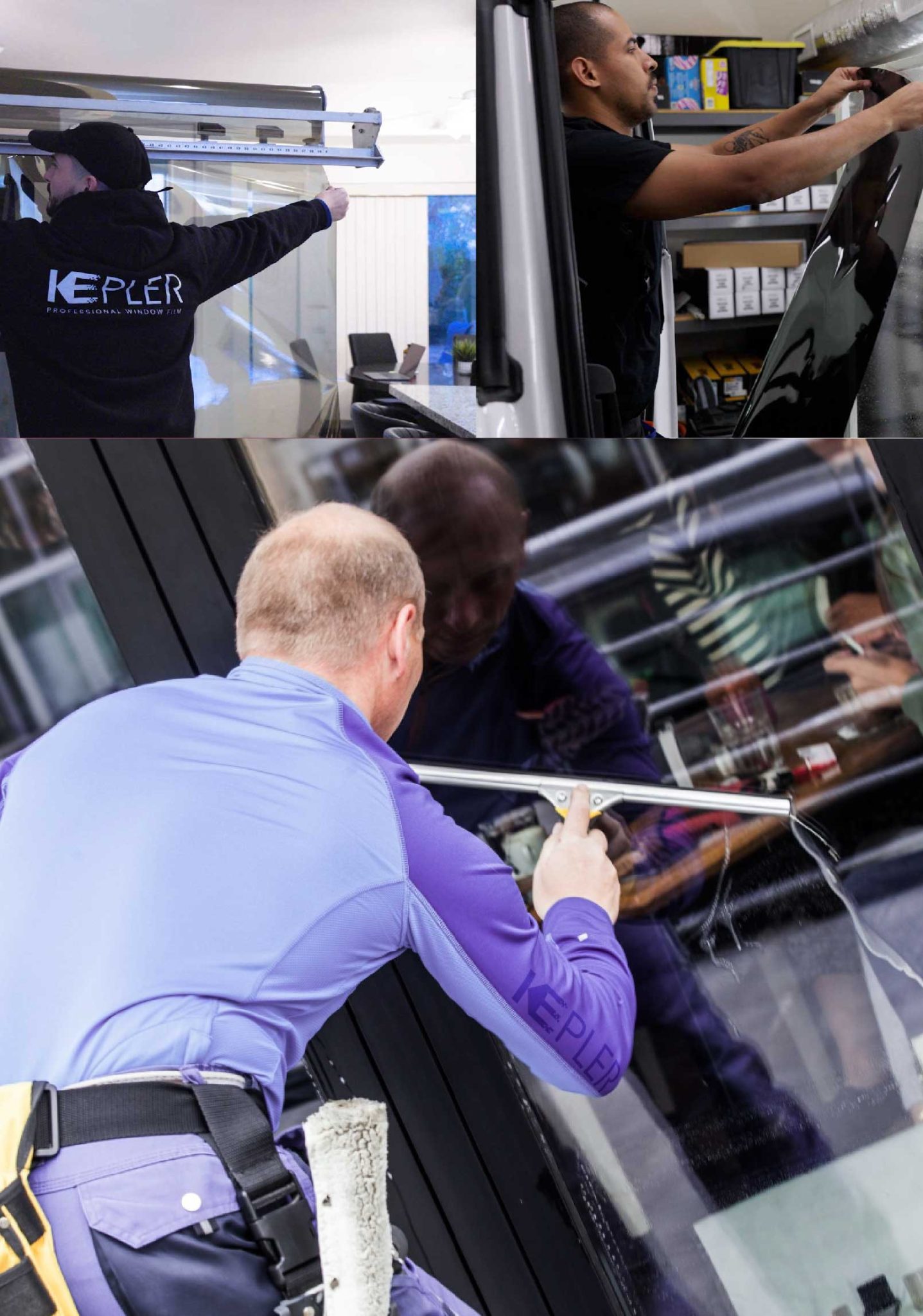 Kepler Skilled Applying Anti-Graffiti Window Film to a Port Chester Shop Front