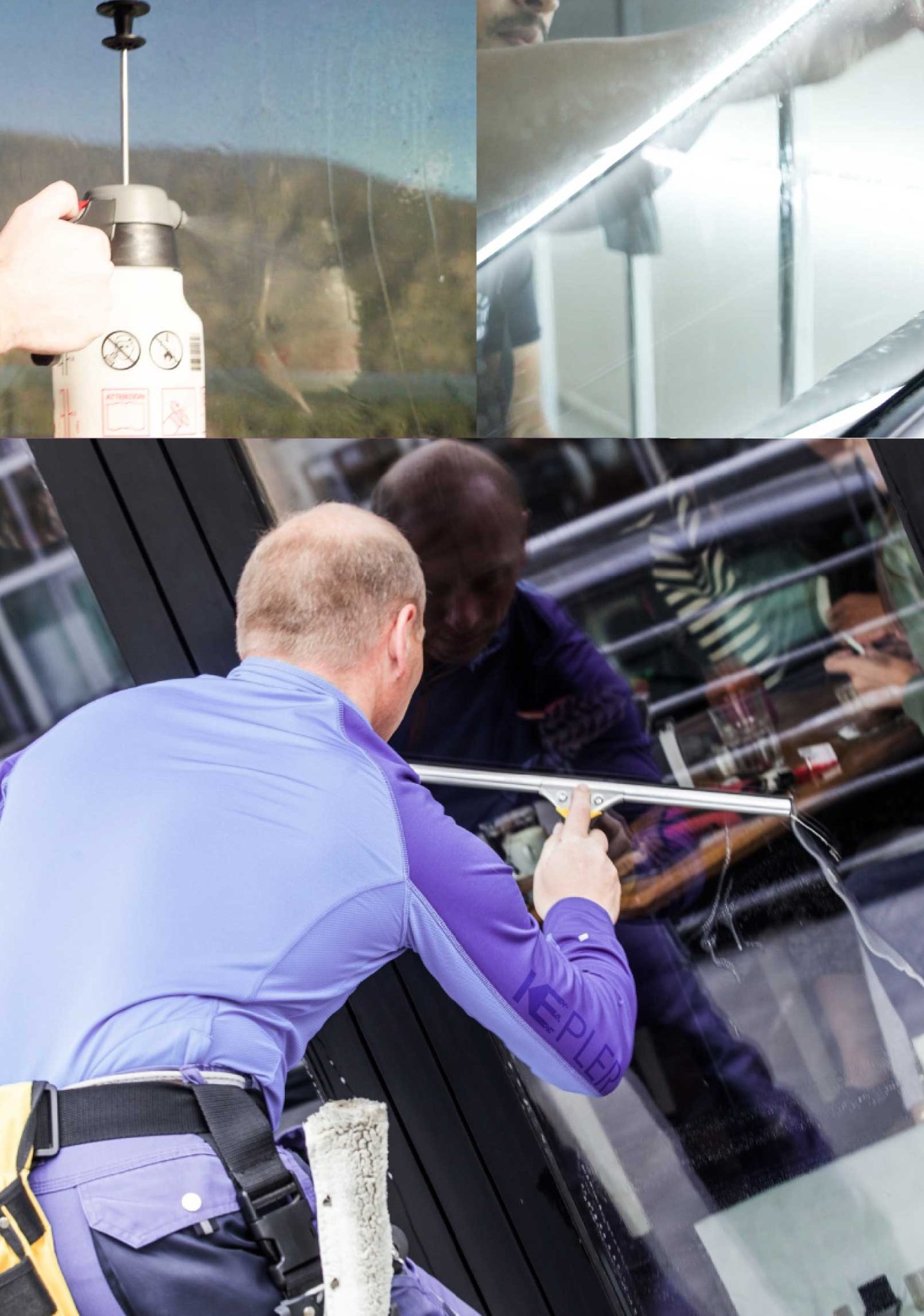Kepler Professional Applying Anti-Graffiti Window Film to a Rye Shop Front