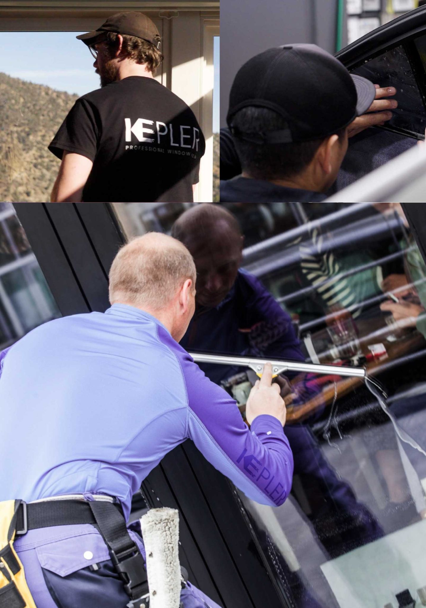 Kepler Professional Applying Anti-Graffiti Window Film to a Spring Valley Shop Front