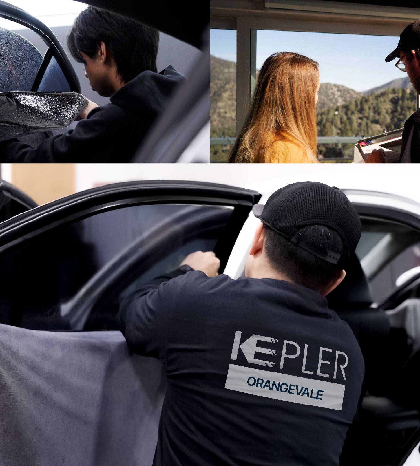 Automotive Window Tinting Expert Applying Film in Orangevale, California