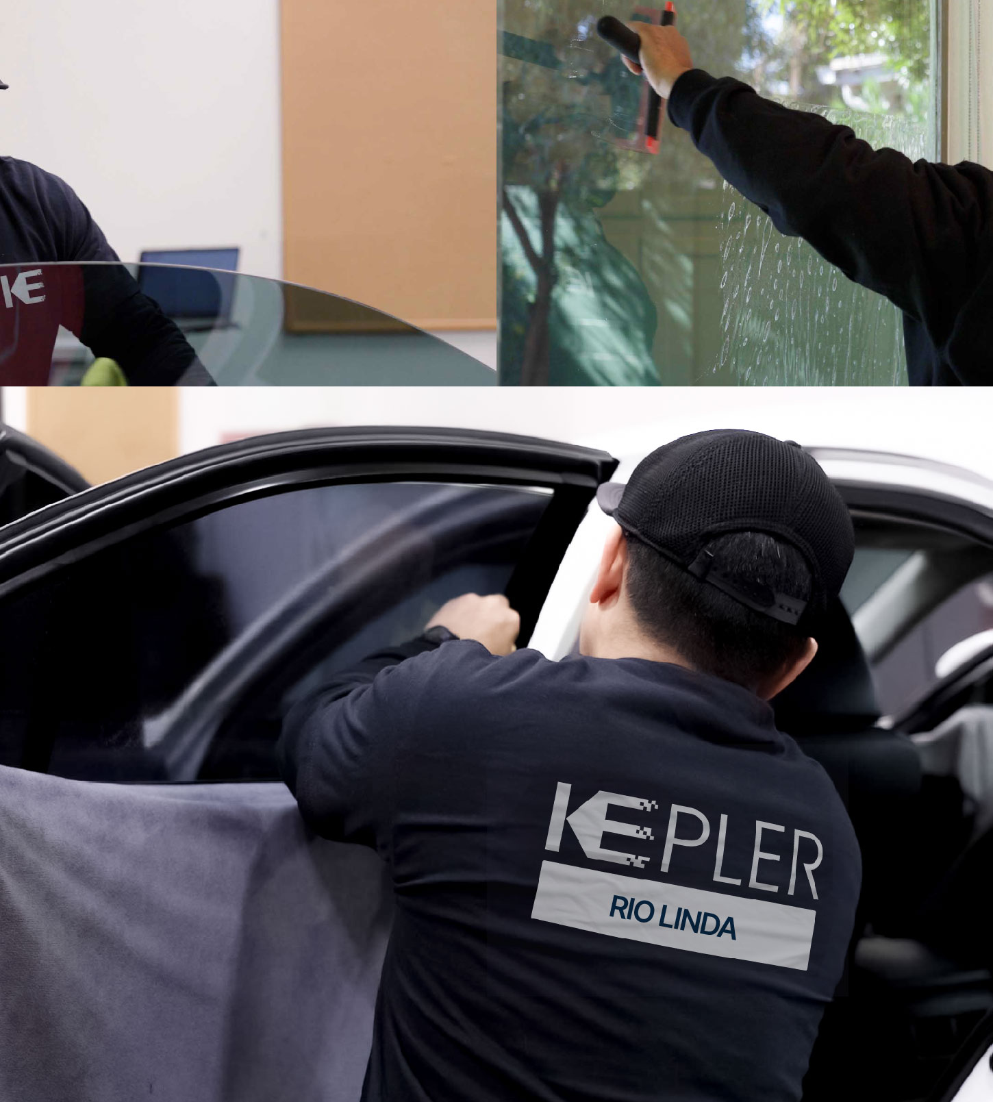 Automotive Window Tinting Expert Applying Film in Rio Linda, California