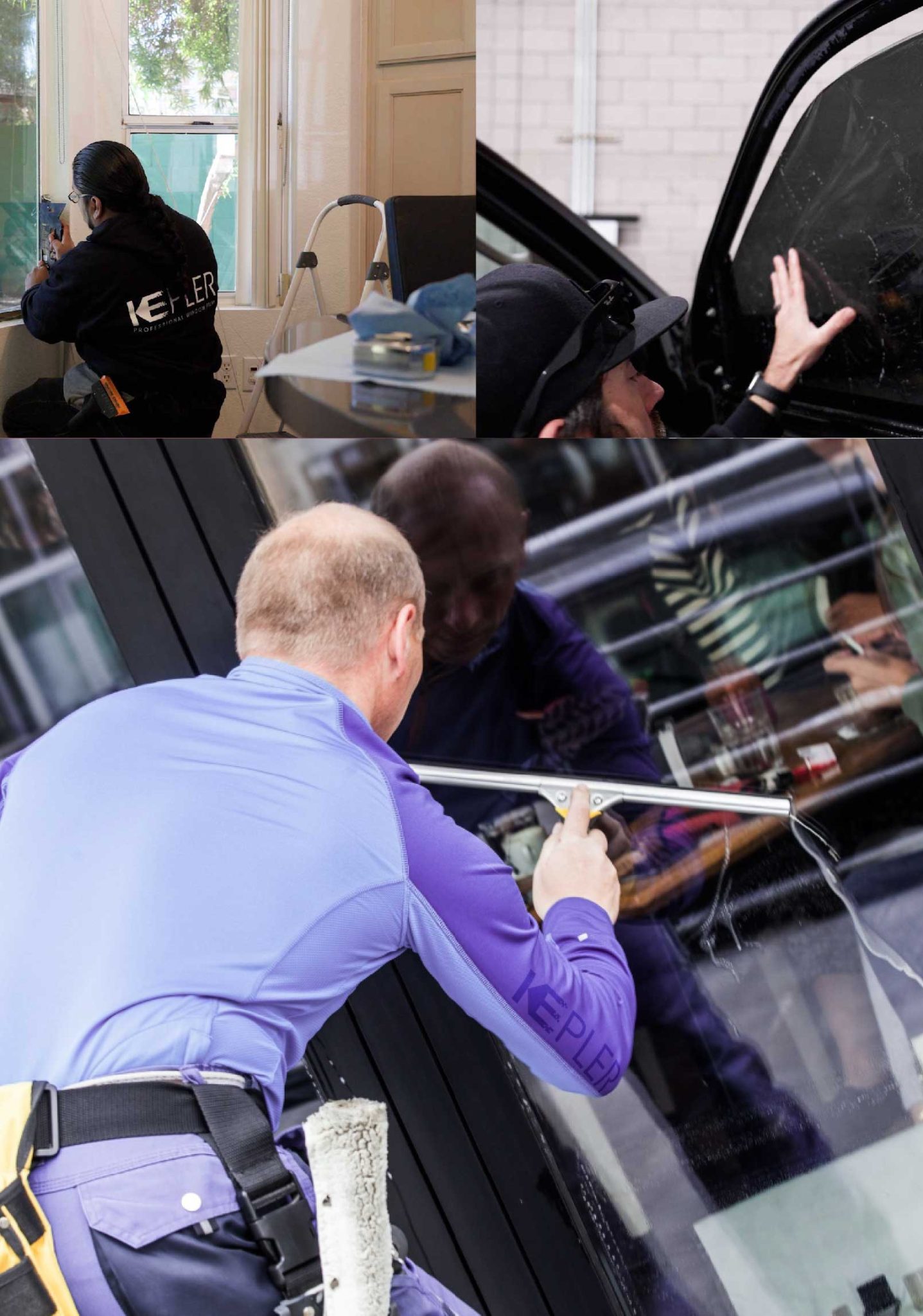 Kepler Expert Applying Anti-Graffiti Window Film to a Whitestone Shop Front