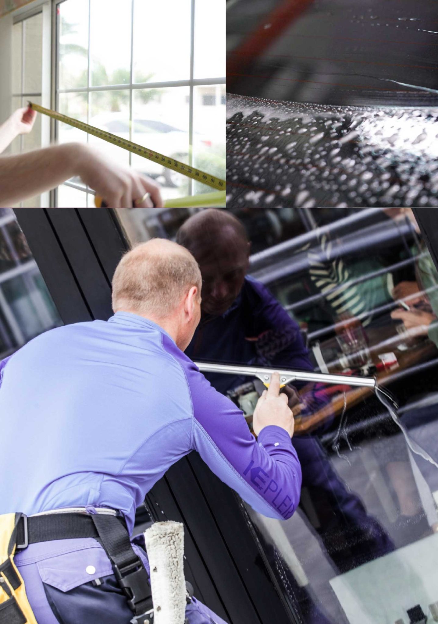 Kepler Professional Applying Anti-Graffiti Window Film to a East Elmhurst Shop Front