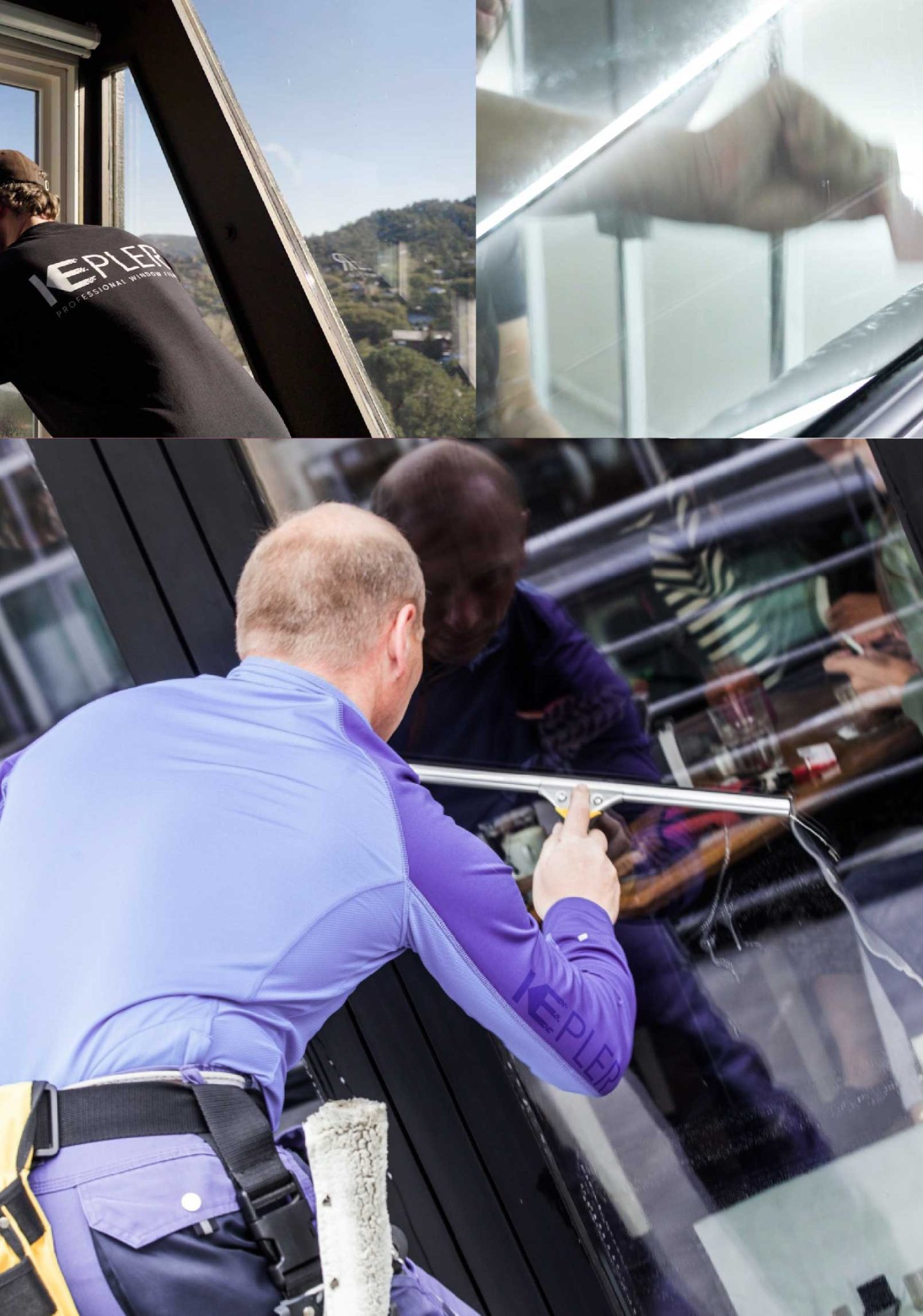 Kepler Professional Applying Anti-Graffiti Window Film to a Middle Village Shop Front