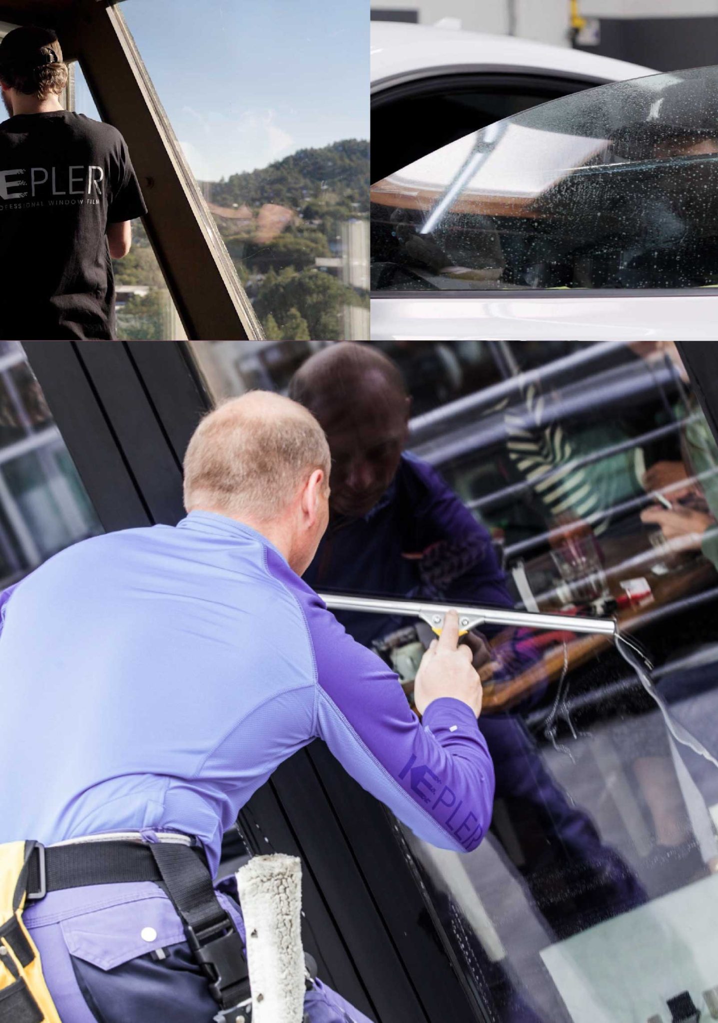 Kepler Professional Applying Anti-Graffiti Window Film to a Ridgewood Shop Front