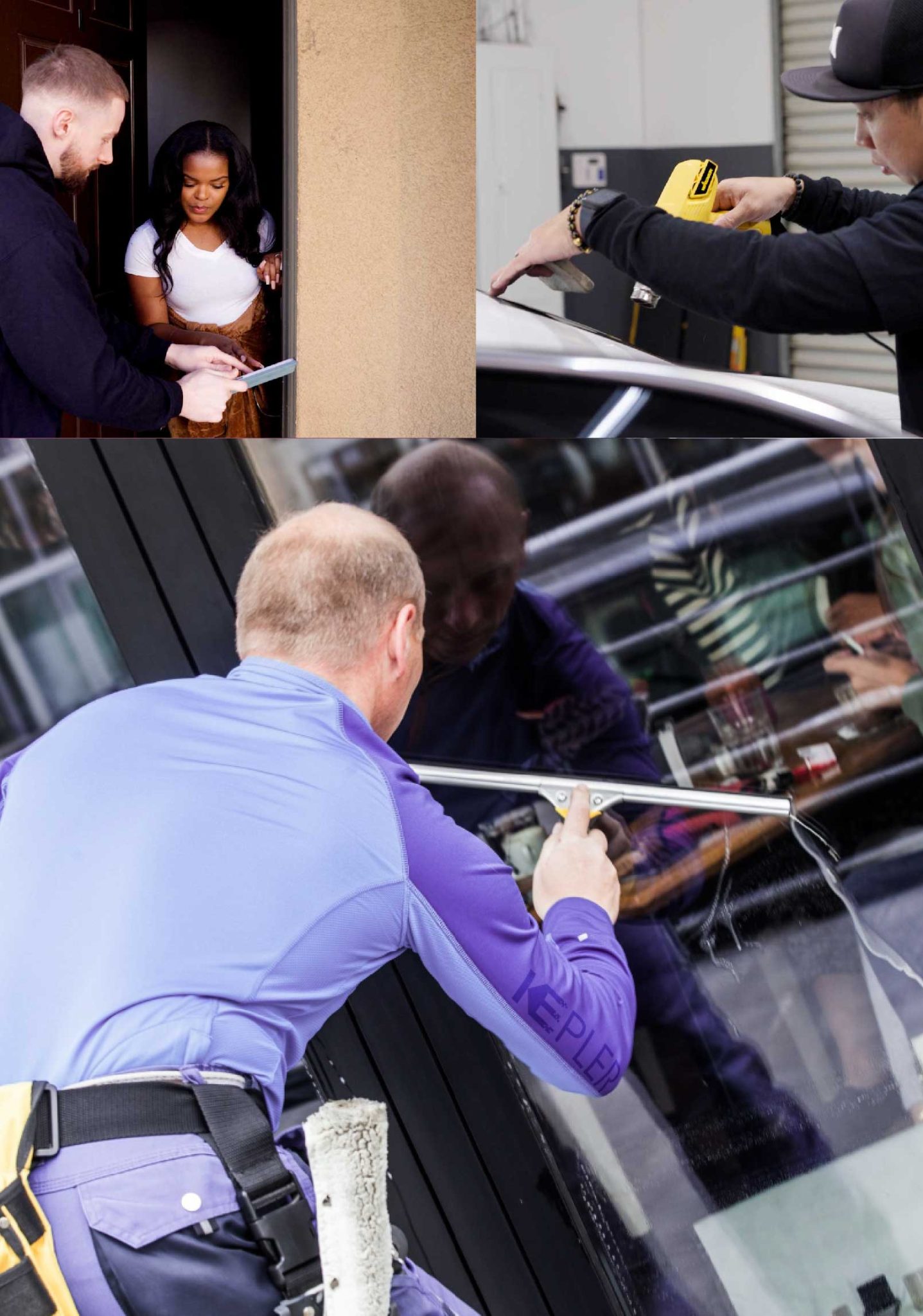 Kepler Professional Applying Anti-Graffiti Window Film to a Kew Gardens Shop Front