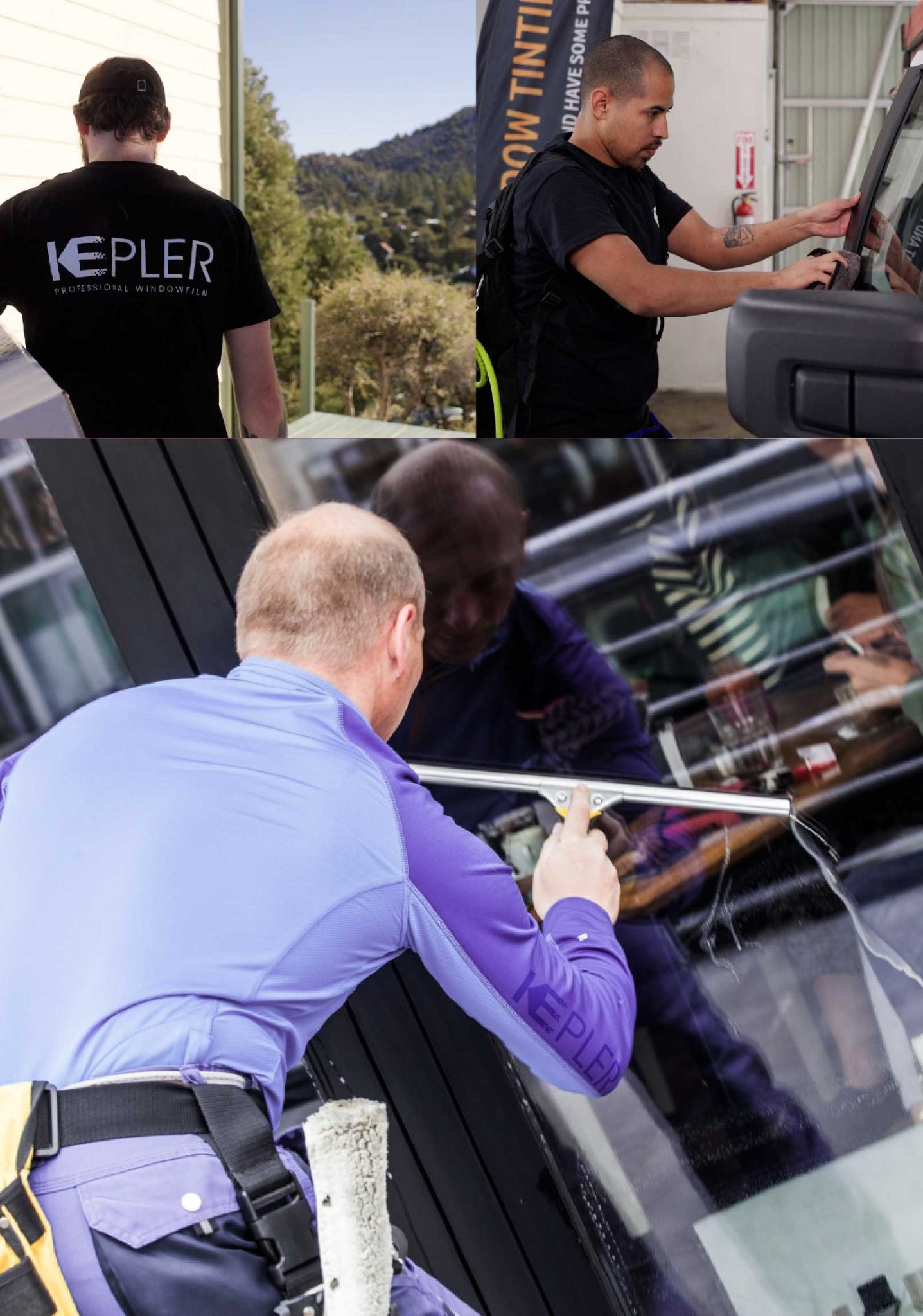 Kepler Professional Applying Anti-Graffiti Window Film to a Woodhaven Shop Front