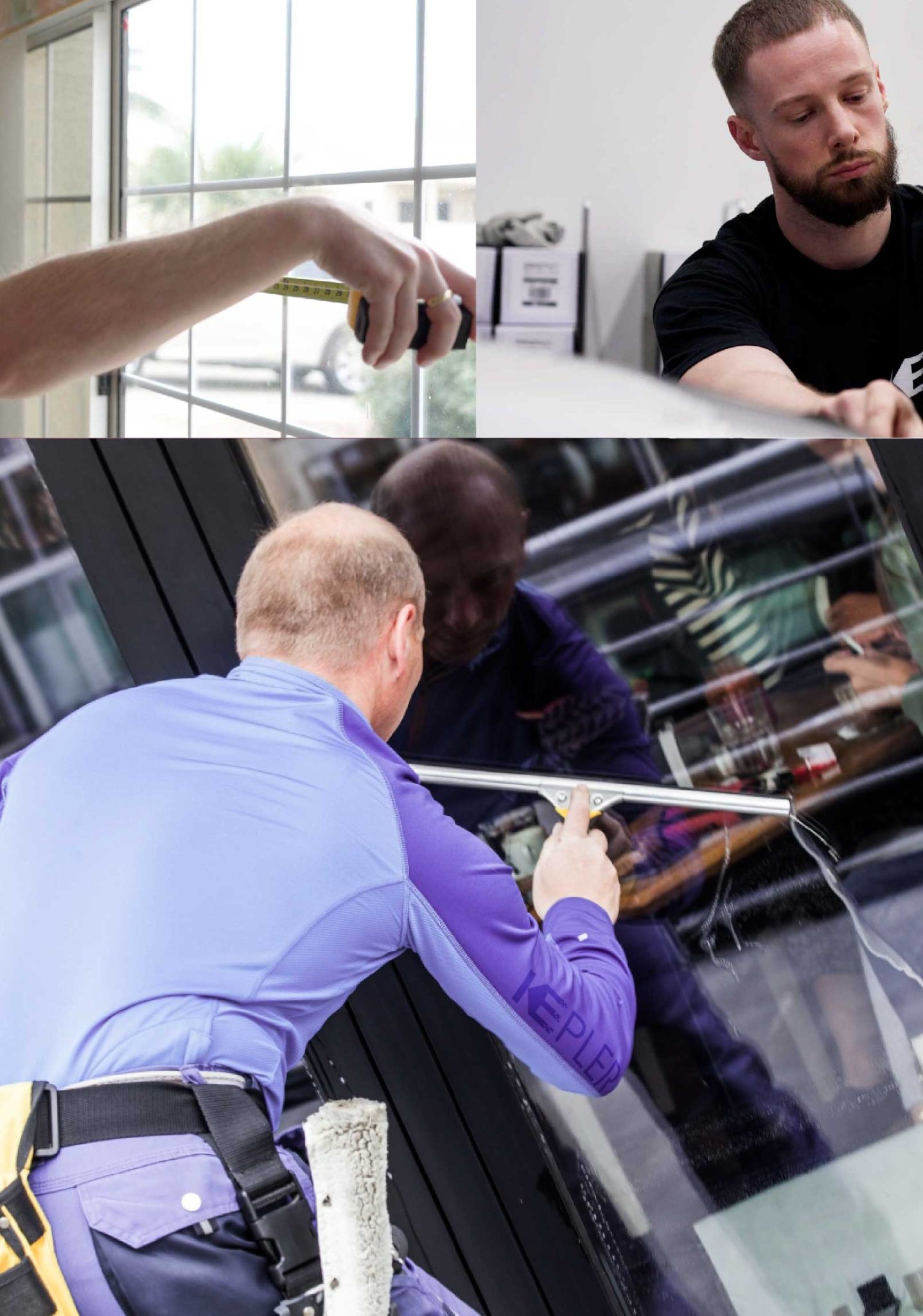 Kepler Expert Applying Anti-Graffiti Window Film to a Glen Cove Shop Front