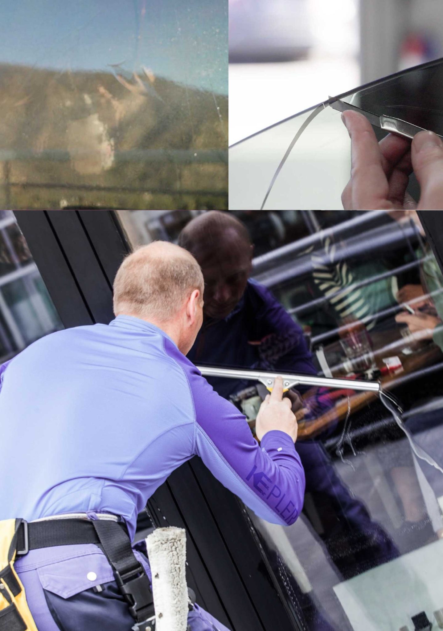 Kepler Skilled Applying Anti-Graffiti Window Film to a Lynbrook Shop Front