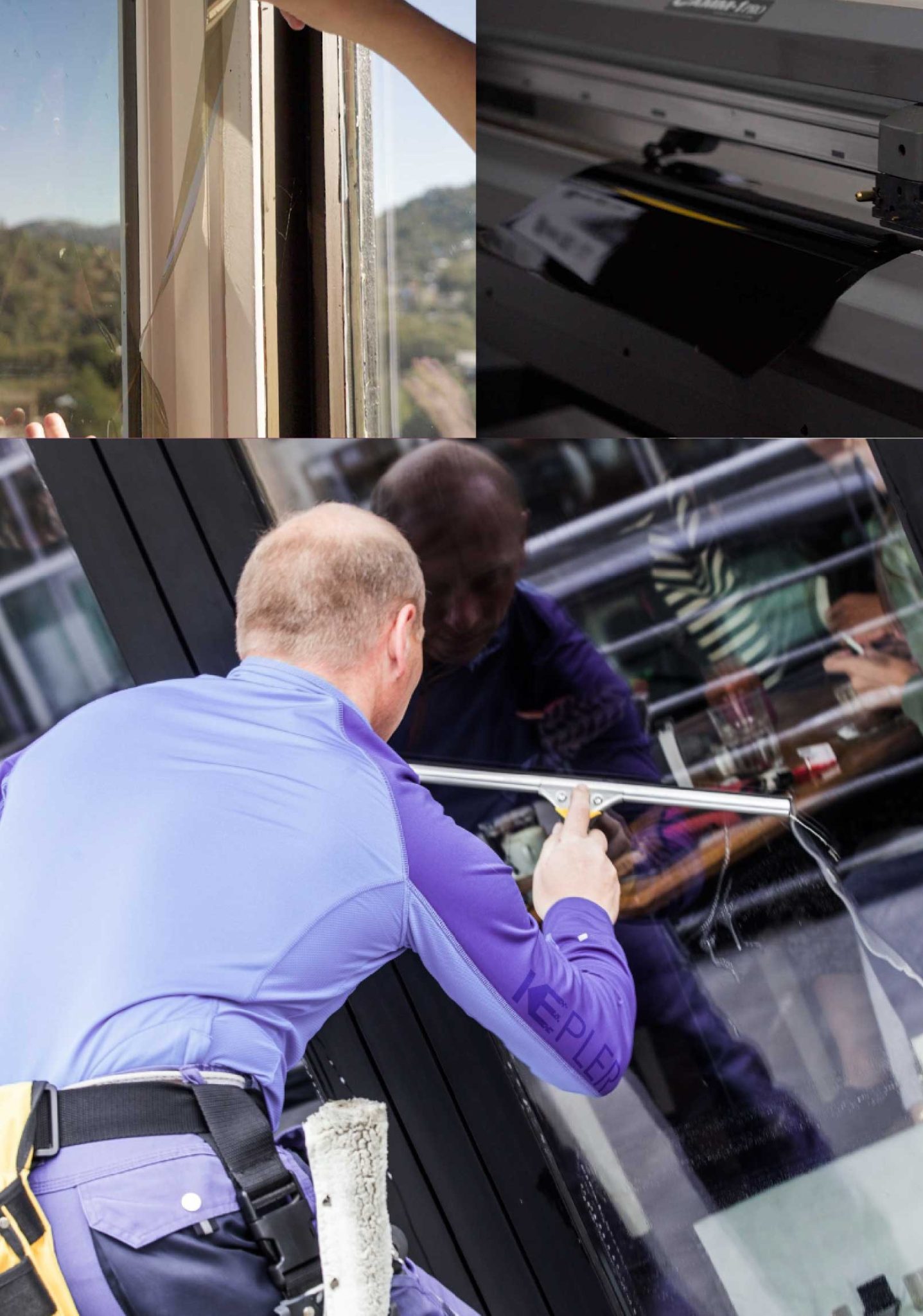 Kepler Expert Applying Anti-Graffiti Window Film to a Oceanside Shop Front