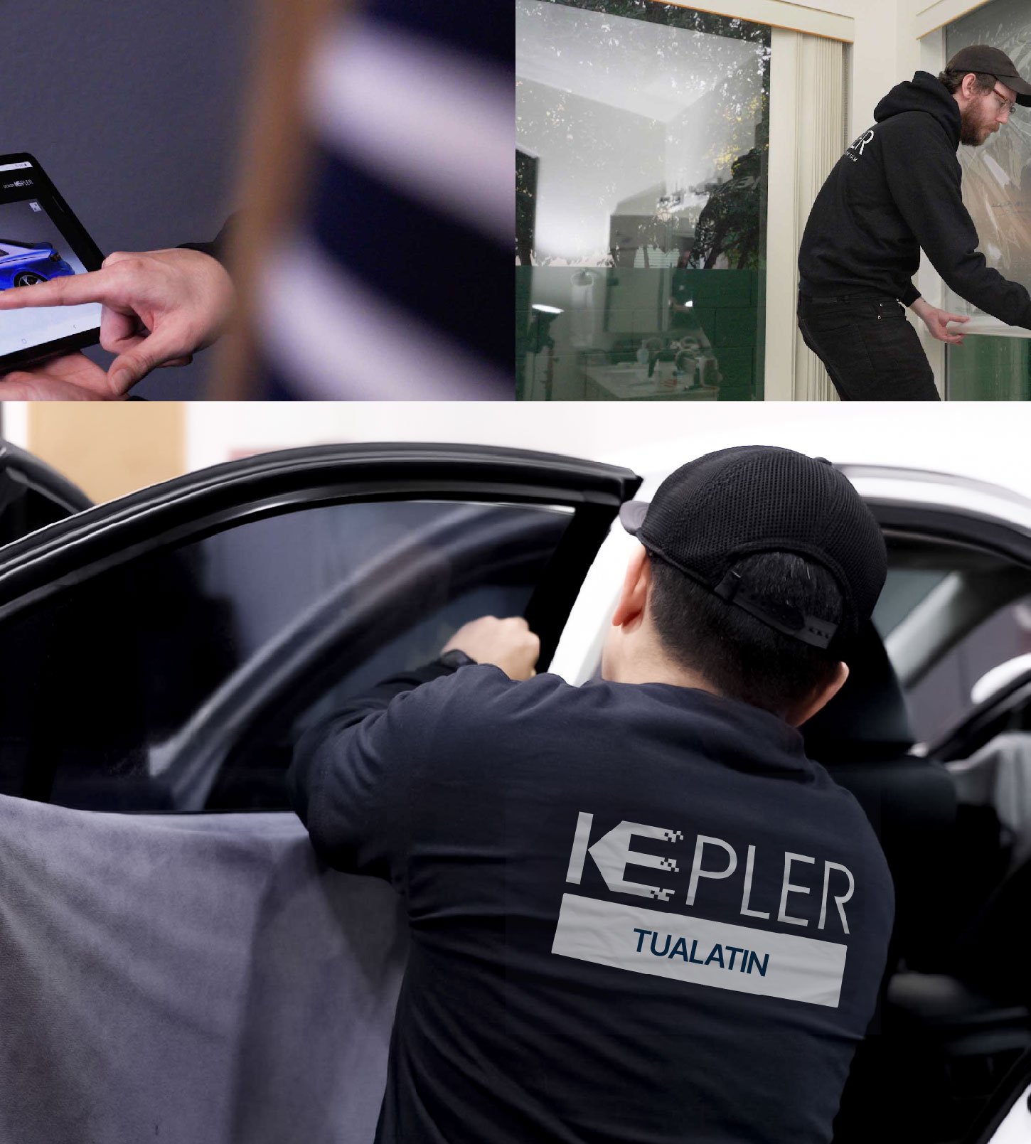 Automotive Window Tinting Expert Applying Film in Tualatin, Oregon