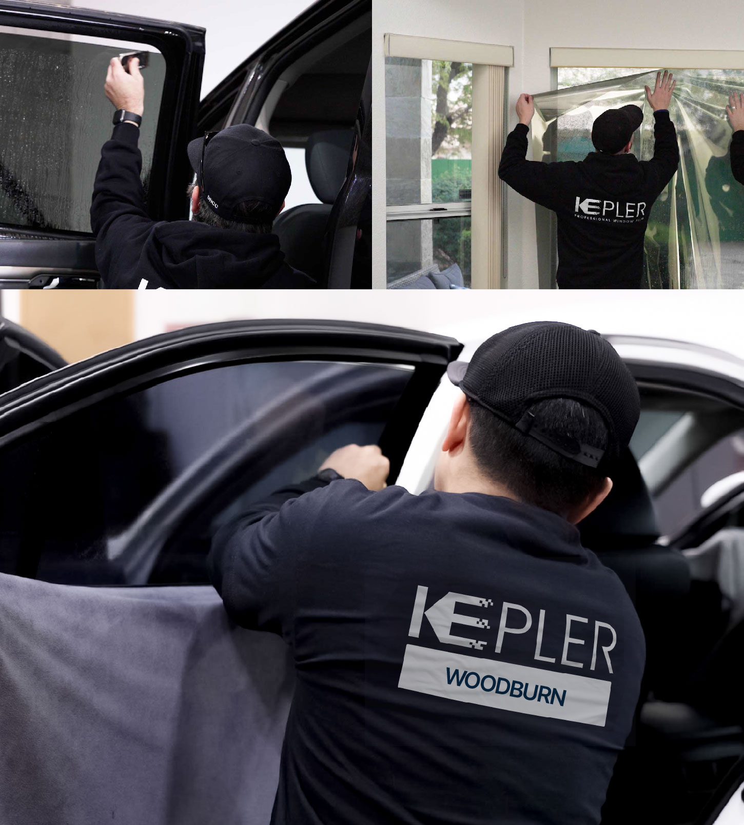 Automotive Window Tinting Expert Applying Film in Woodburn, Oregon