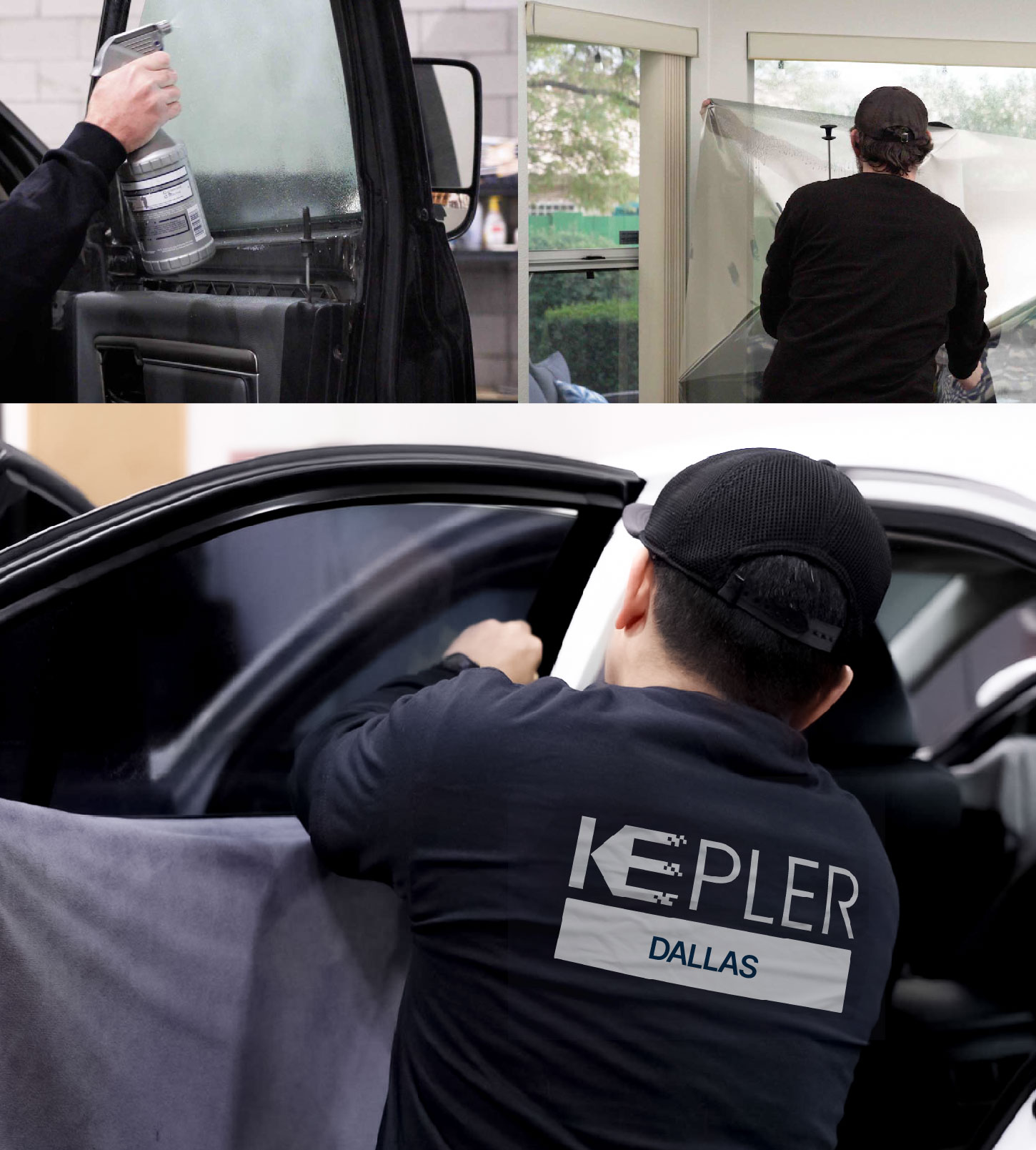 Automotive Window Tinting Expert Applying Film in Dallas, Oregon