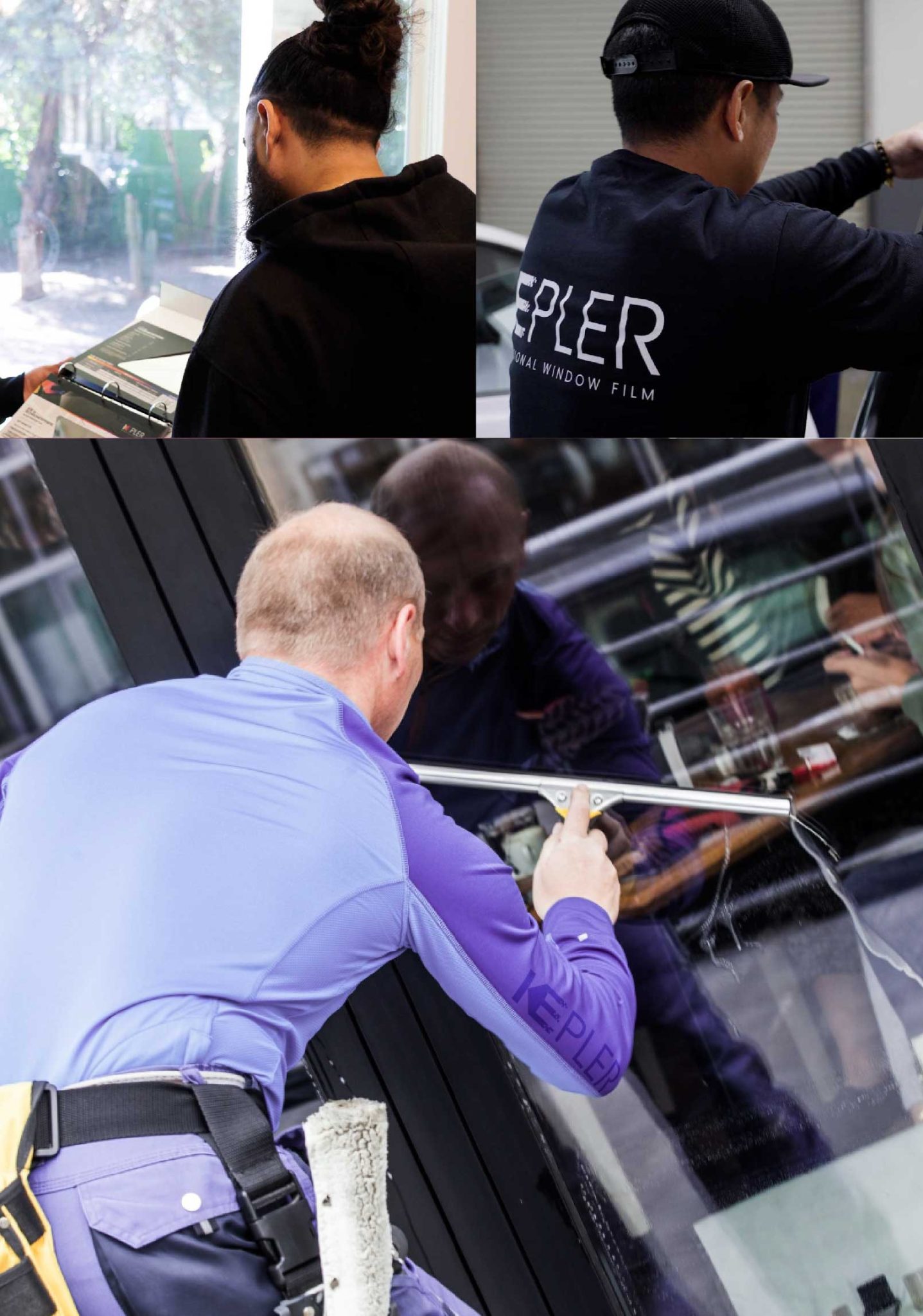 Kepler Skilled Applying Anti-Graffiti Window Film to a Deer Park Shop Front