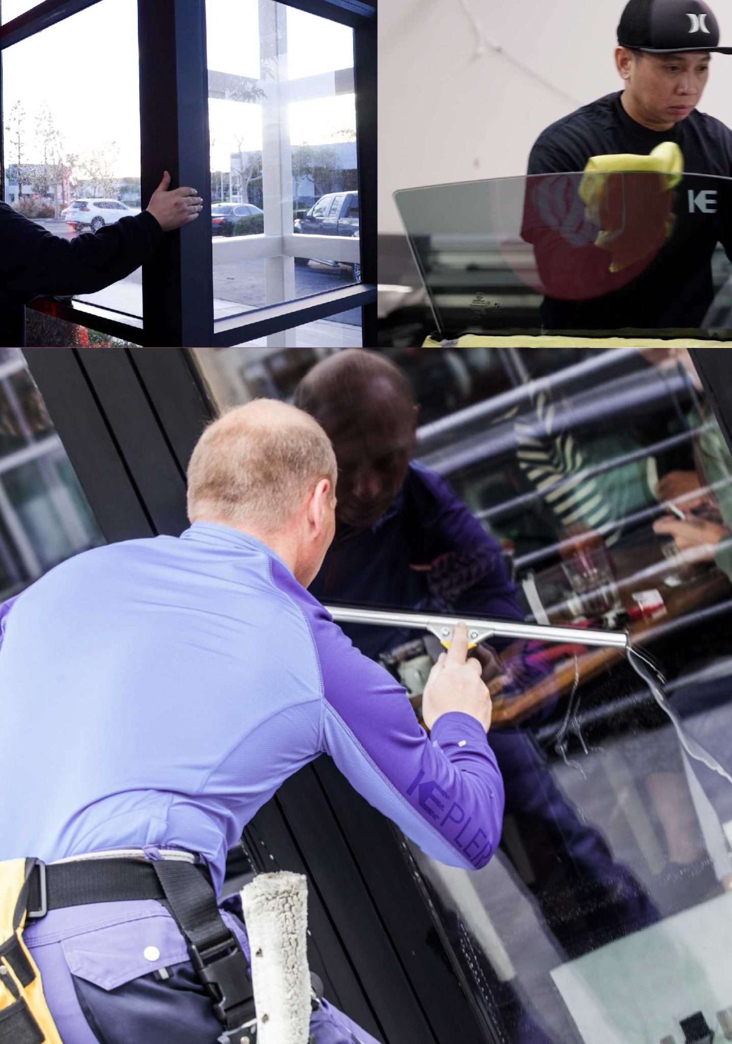 Kepler Professional Applying Anti-Graffiti Window Film to a East Northport Shop Front