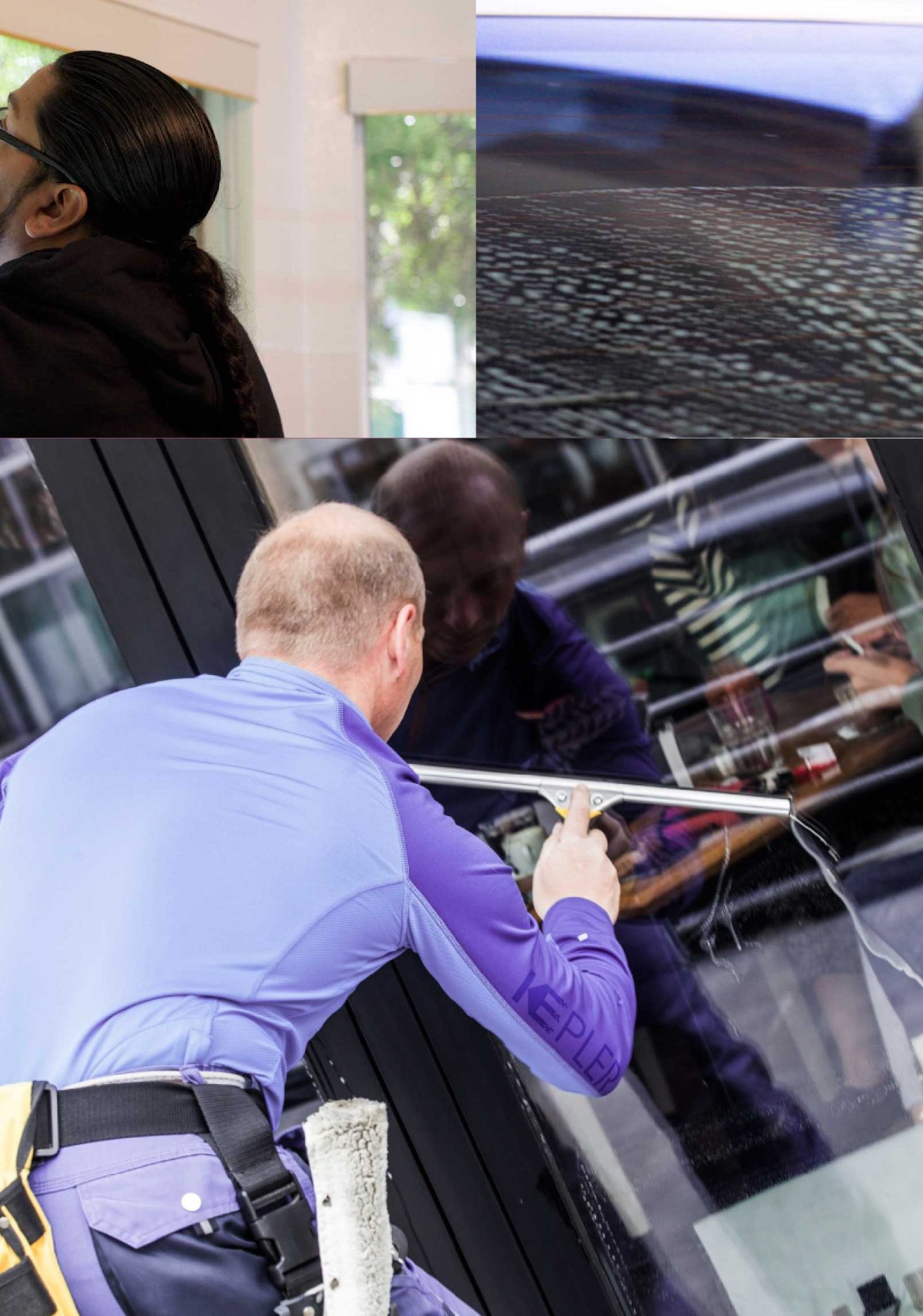 Kepler Skilled Applying Anti-Graffiti Window Film to a Lindenhurst Shop Front