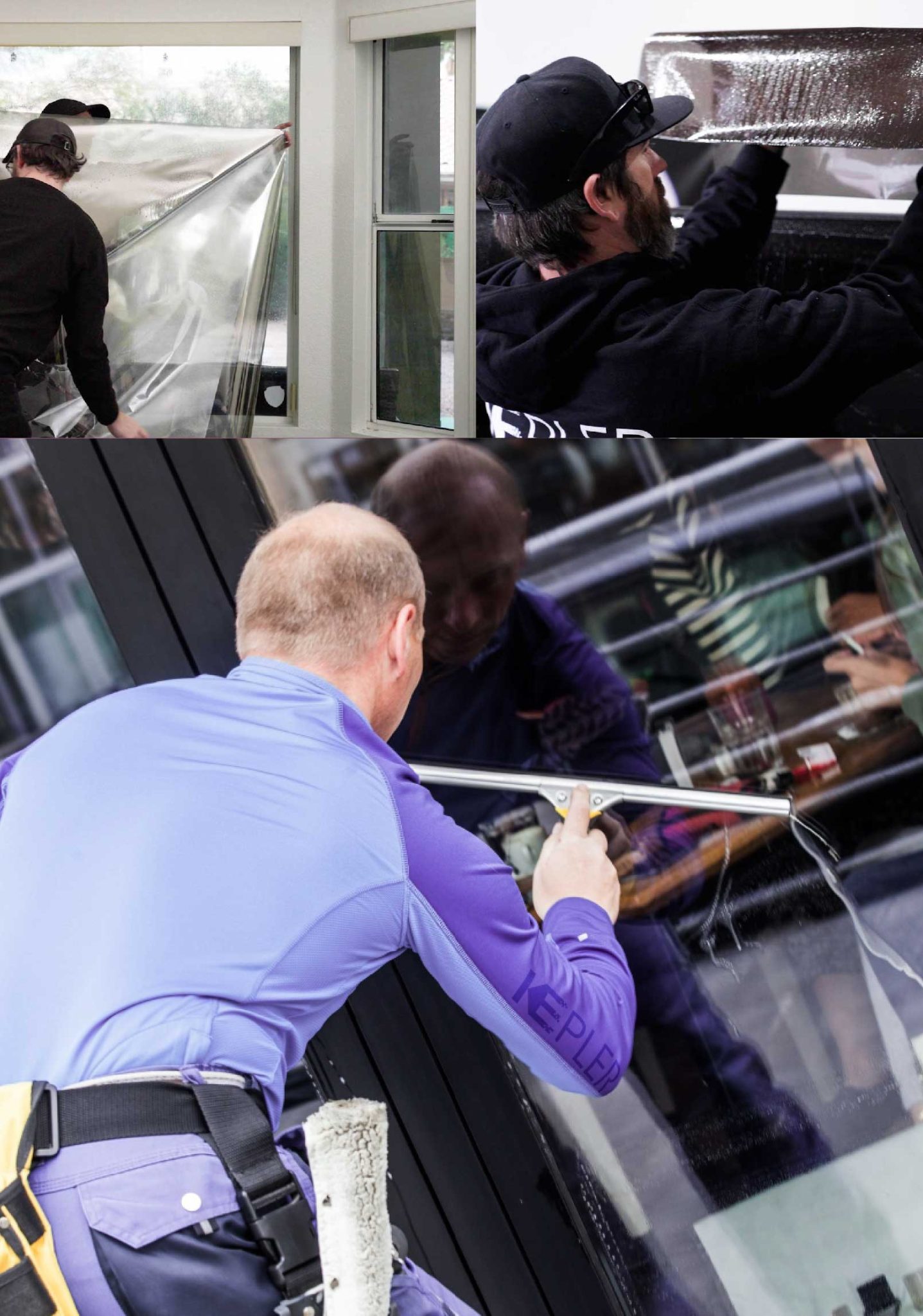 Kepler Skilled Applying Anti-Graffiti Window Film to a Medford Shop Front