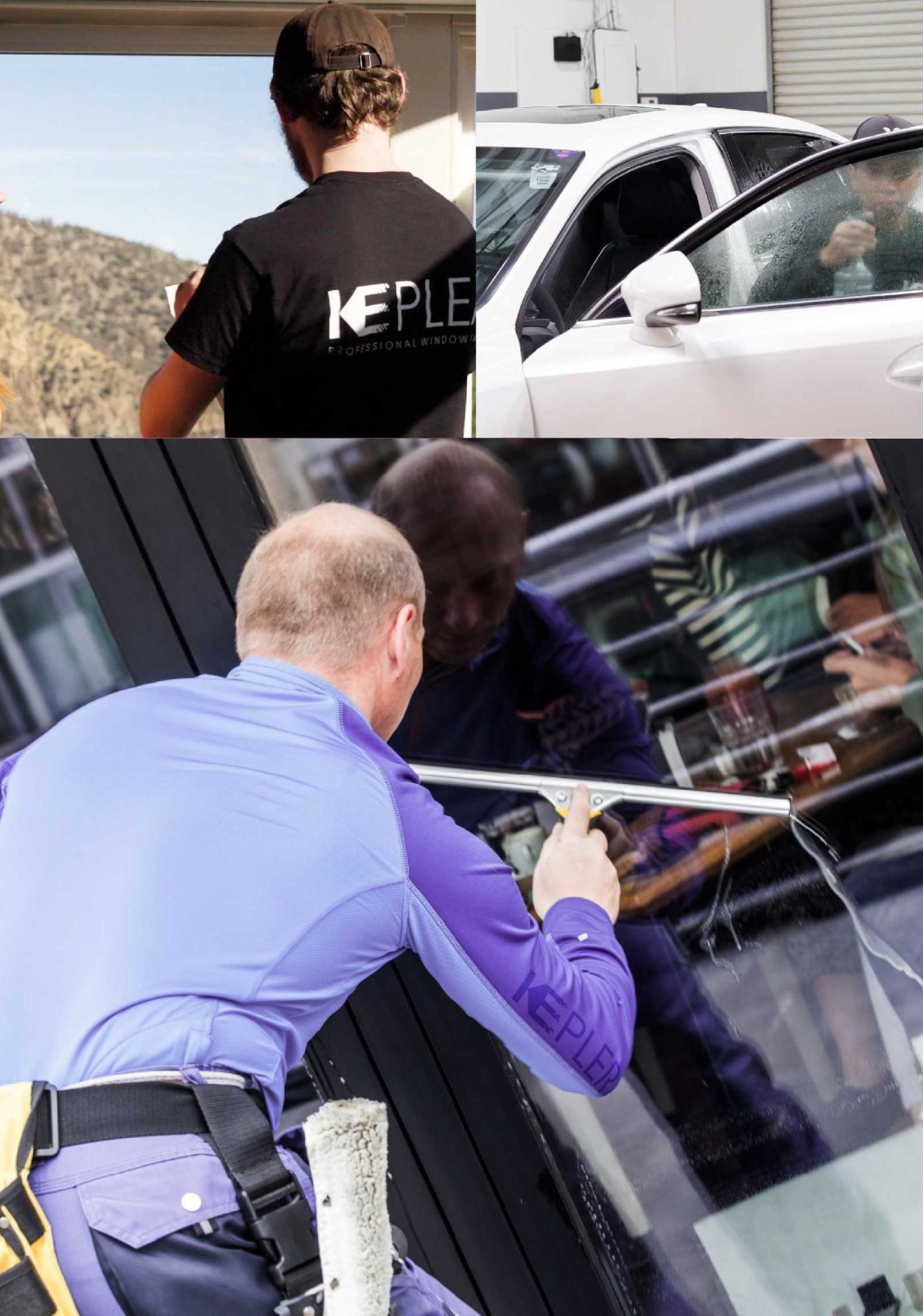 Kepler Skilled Applying Anti-Graffiti Window Film to a Sayville Shop Front
