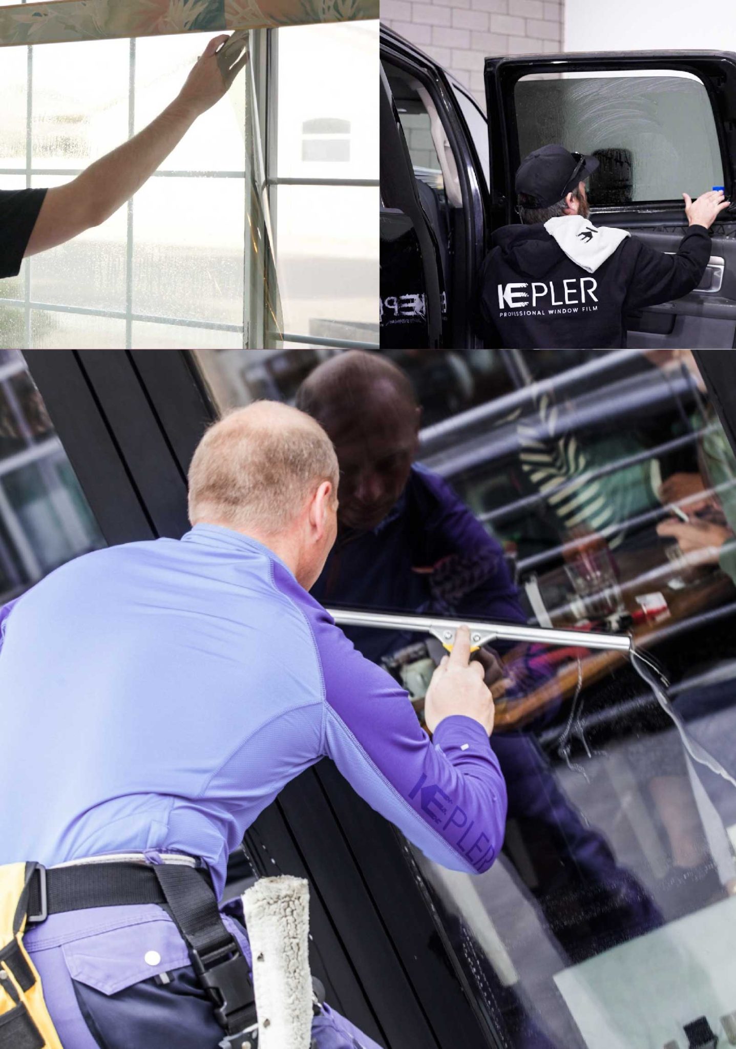 Kepler Professional Applying Anti-Graffiti Window Film to a Wantagh Shop Front