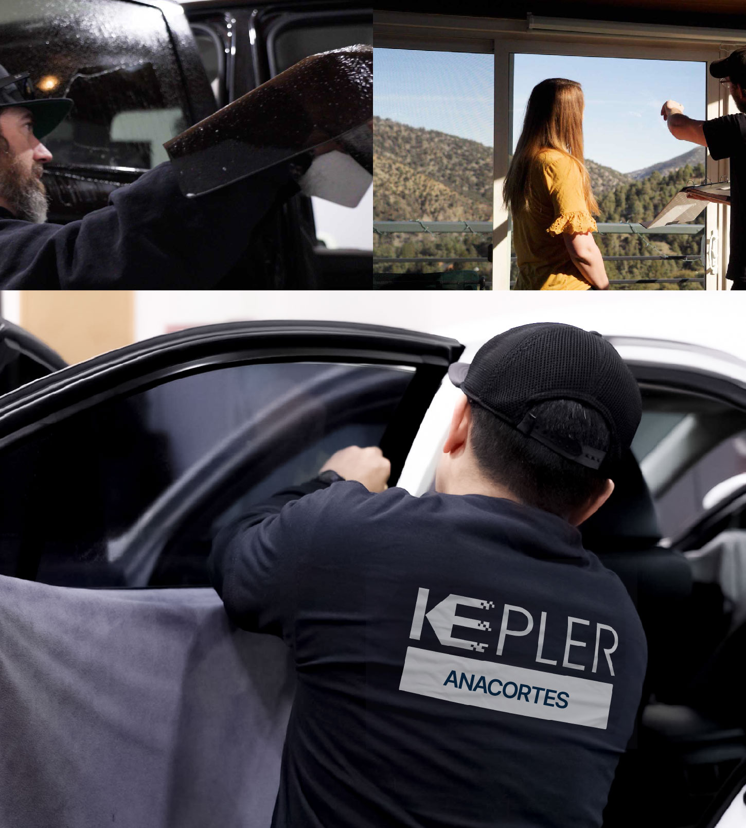 Automotive Window Tinting Expert Applying Film in Anacortes, Washington