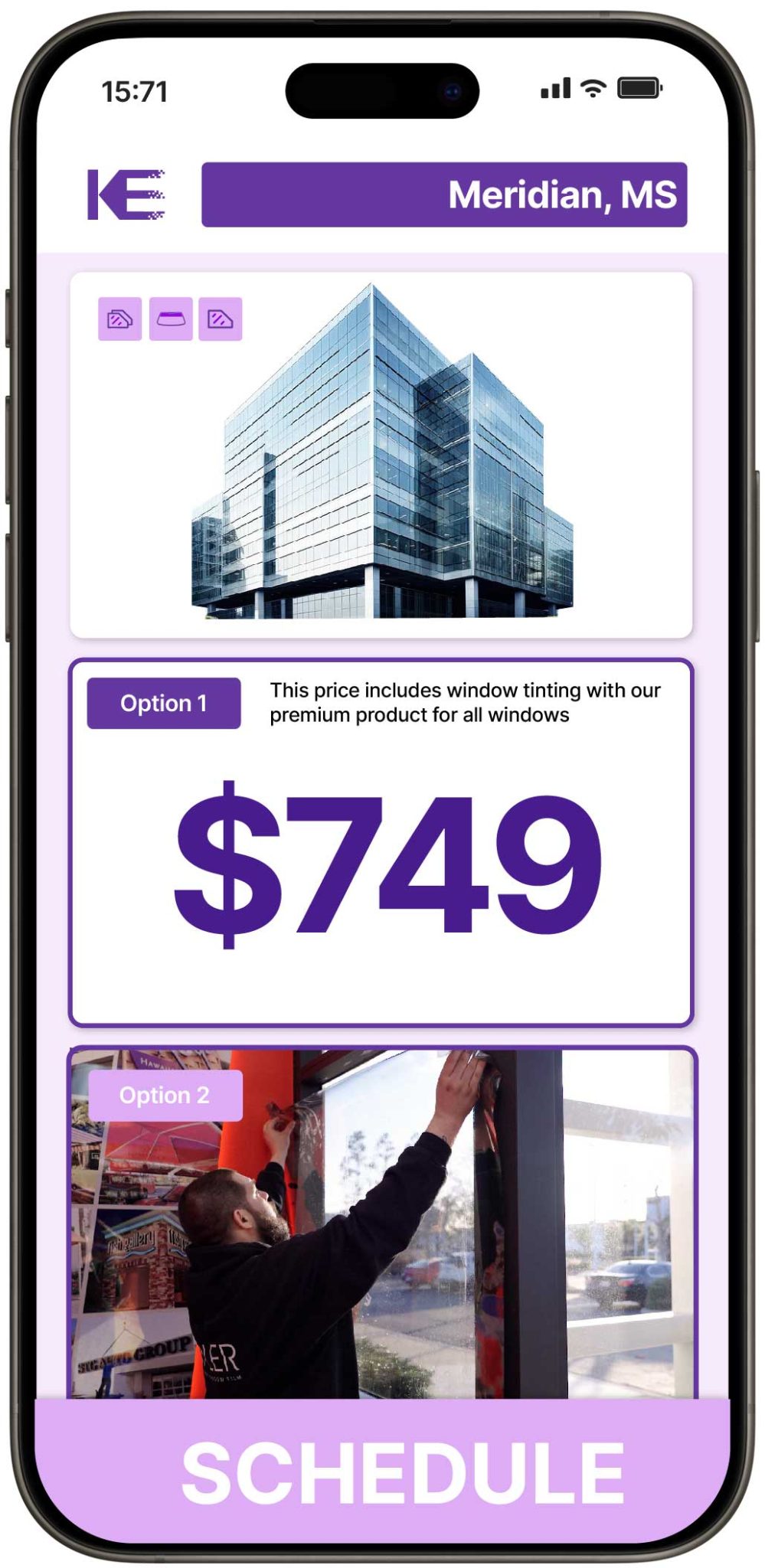 View Competitive Commercial Window Tinting Prices in Meridian, Mississippi