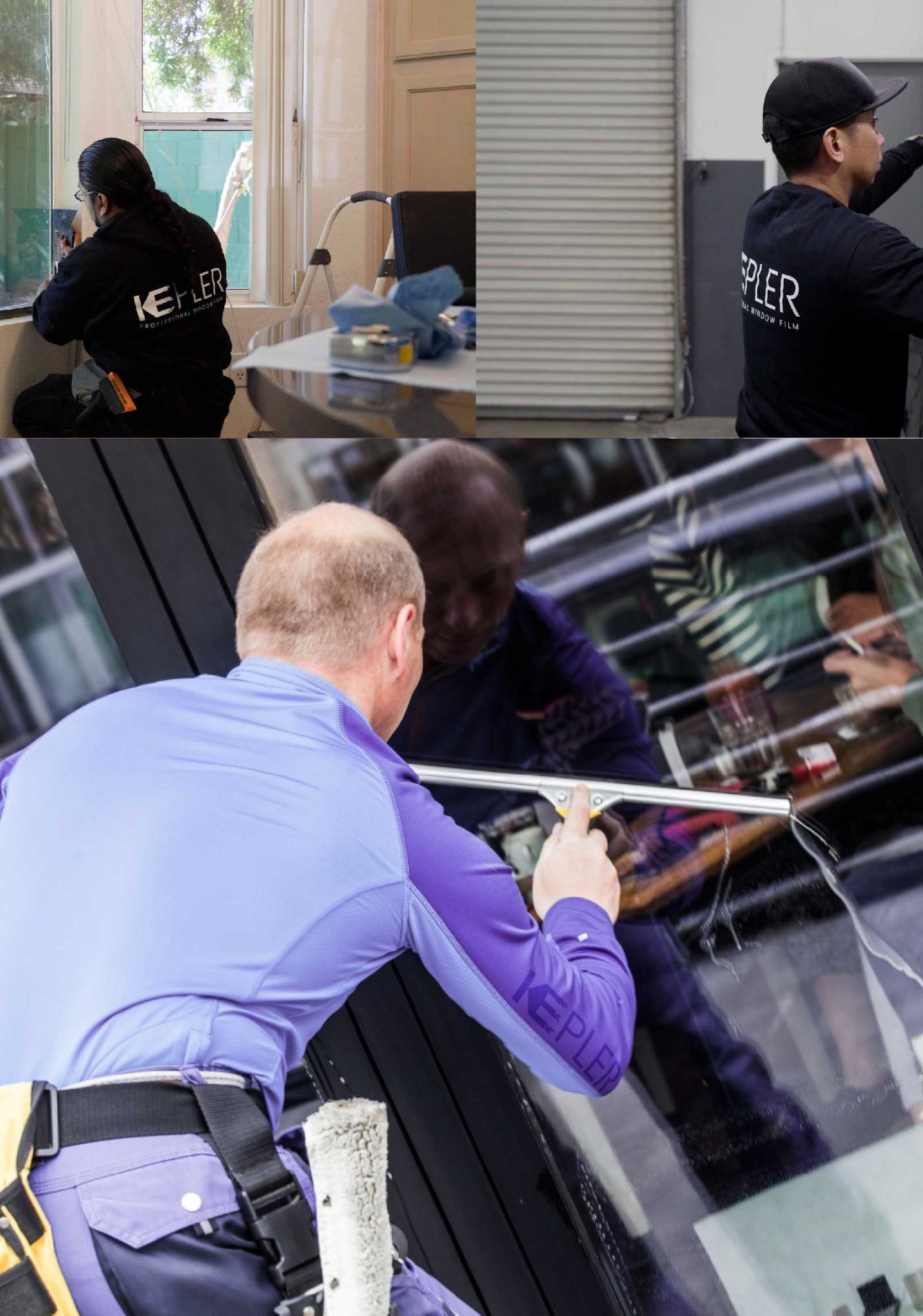Kepler Skilled Applying Anti-Graffiti Window Film to a Kingston Shop Front