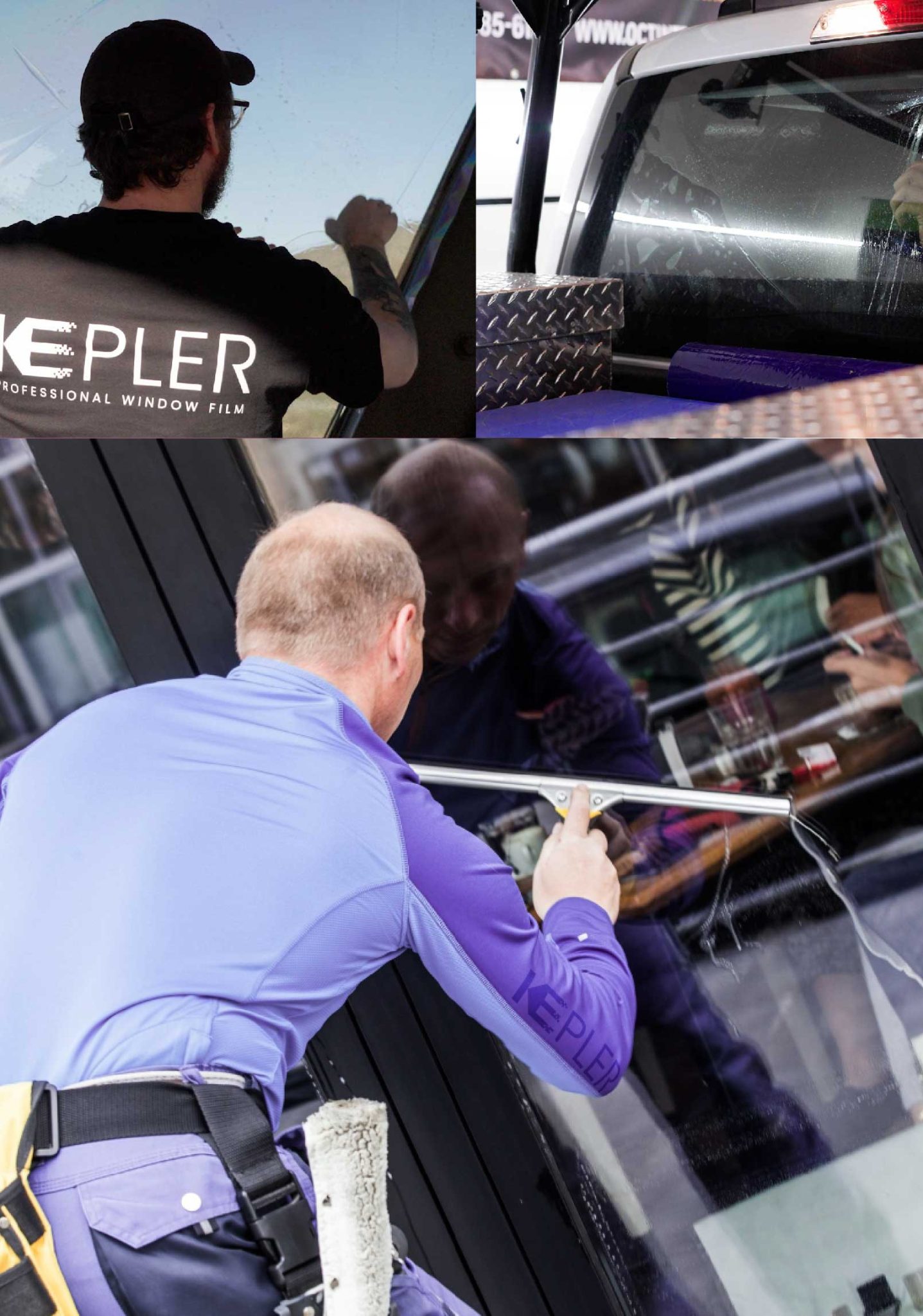 Kepler Professional Applying Anti-Graffiti Window Film to a Plattsburgh Shop Front