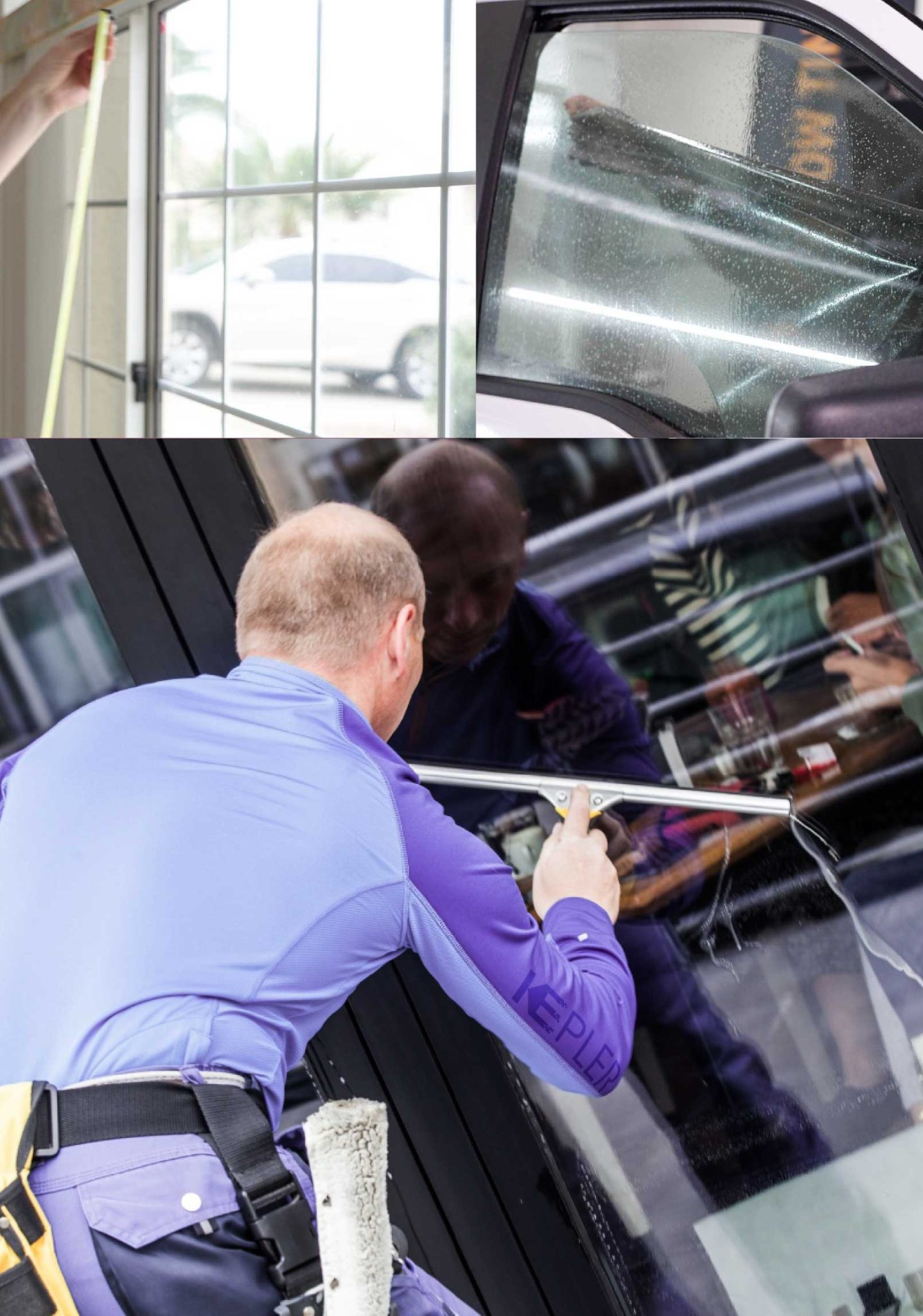 Kepler Expert Applying Anti-Graffiti Window Film to a Cicero Shop Front