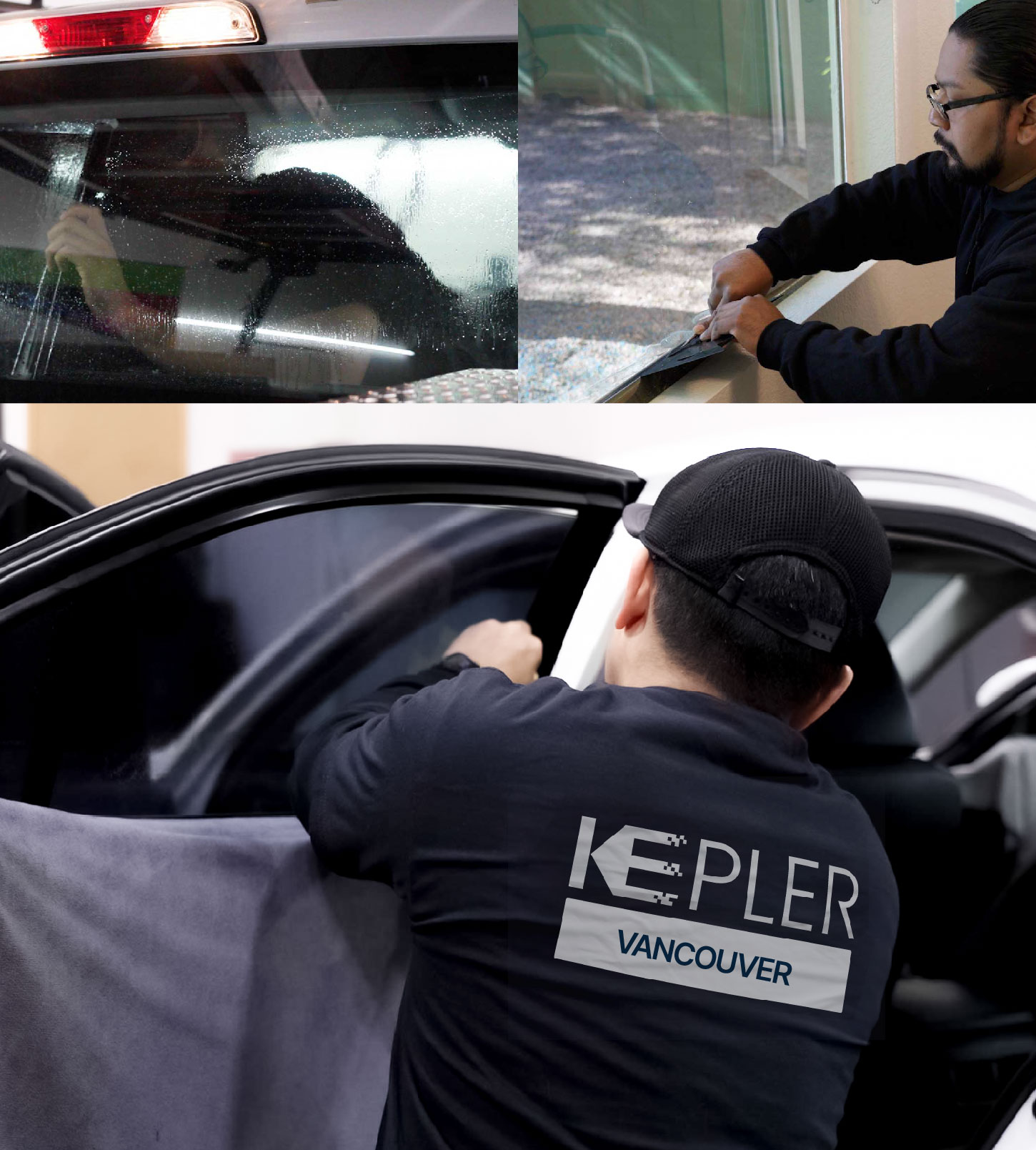 Automotive Window Tinting Expert Applying Film in Vancouver, Washington