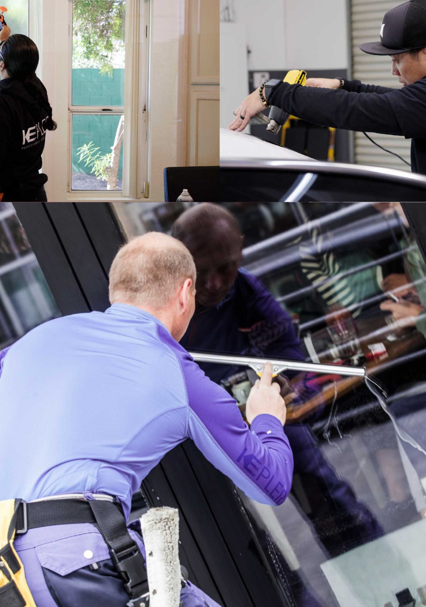 Kepler Skilled Applying Anti-Graffiti Window Film to a Henrietta Shop Front