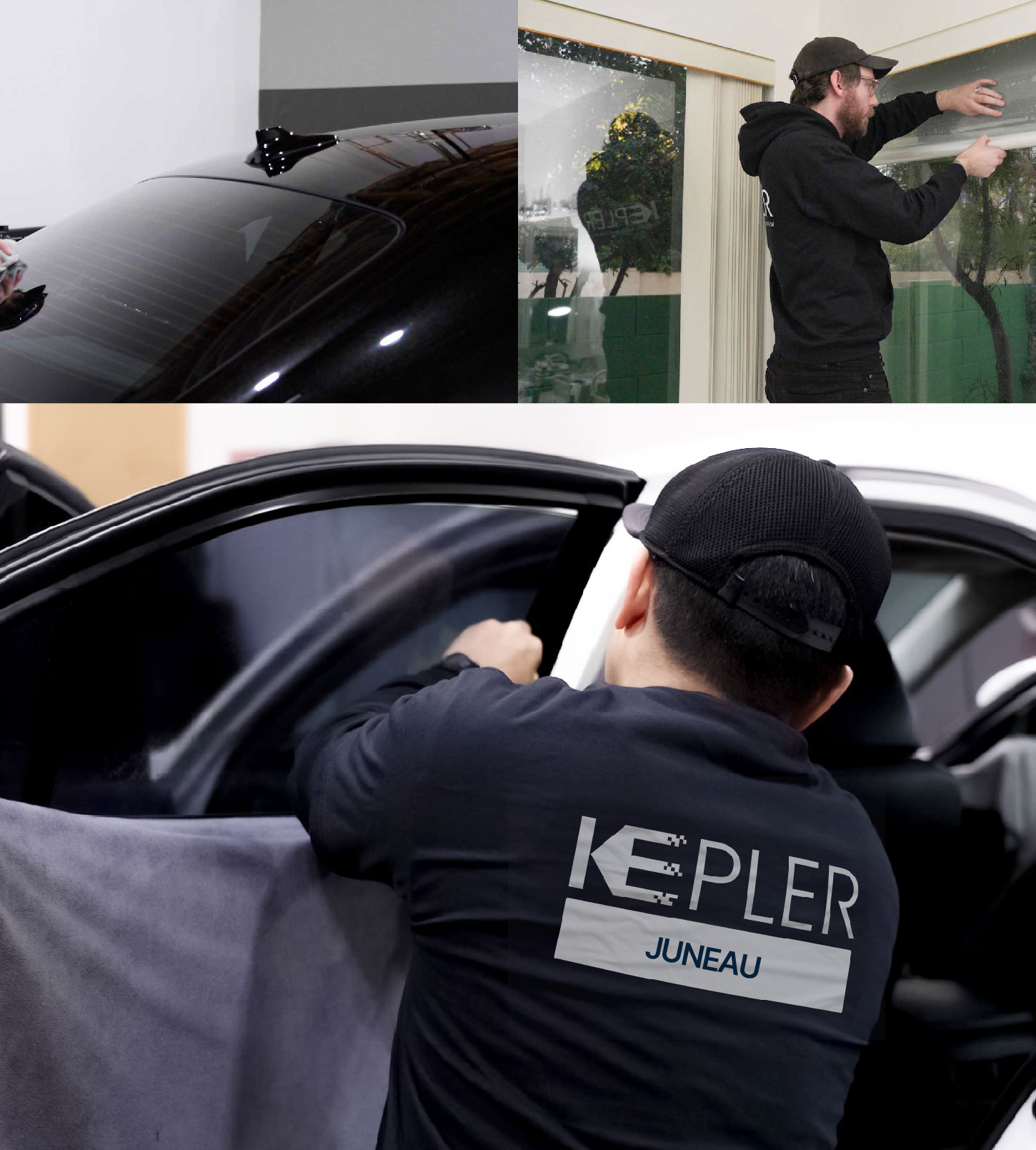 Automotive Window Tinting Expert Applying Film in Juneau, Alaska
