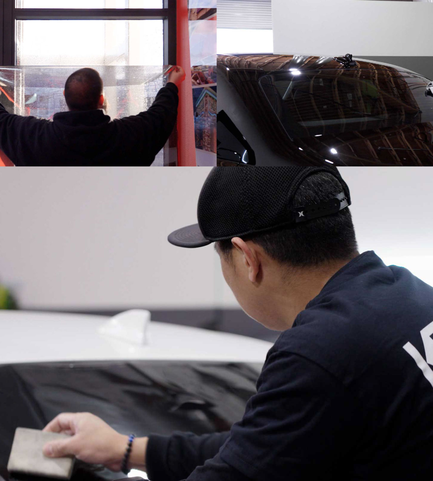 Automotive Window Tinting Expert Applying Film in Perry, Iowa