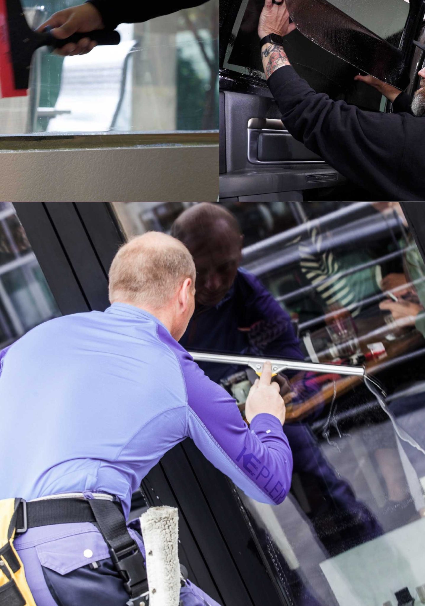 Kepler Skilled Applying Anti-Graffiti Window Film to a York Shop Front