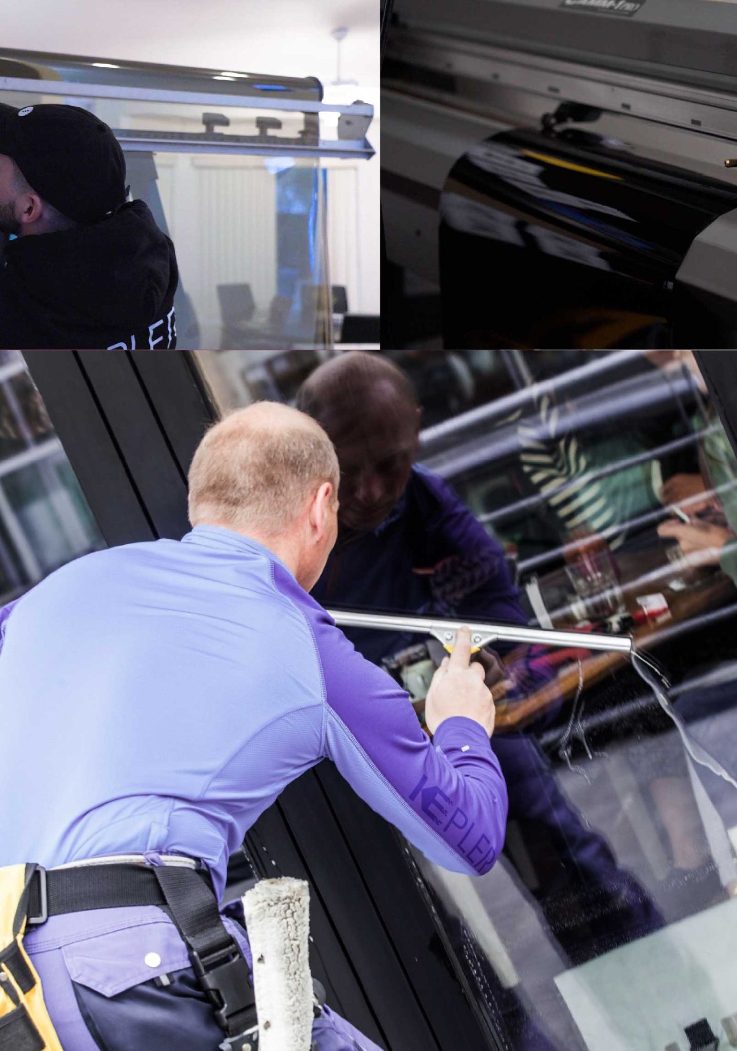Kepler Skilled Applying Anti-Graffiti Window Film to a Norristown Shop Front