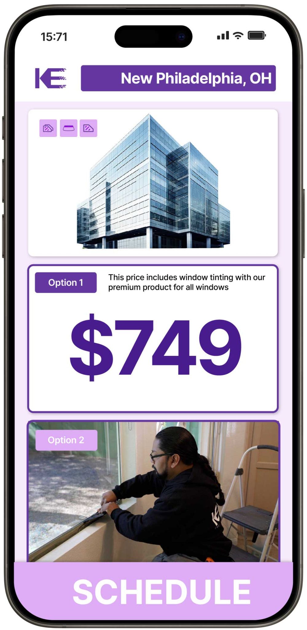 View Competitive Commercial Window Tinting Rates in New Philadelphia, Ohio